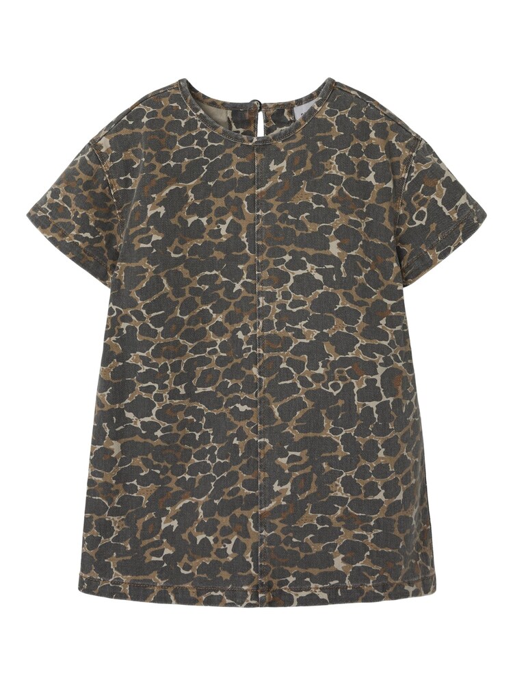 NAME IT Kleid Mädchen Größe 98 beige / schoko / schwarz