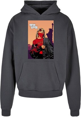 Merchcode Sweatshirt ‘Grand New York’ Antraciet / Oranje / Rood / Zwart