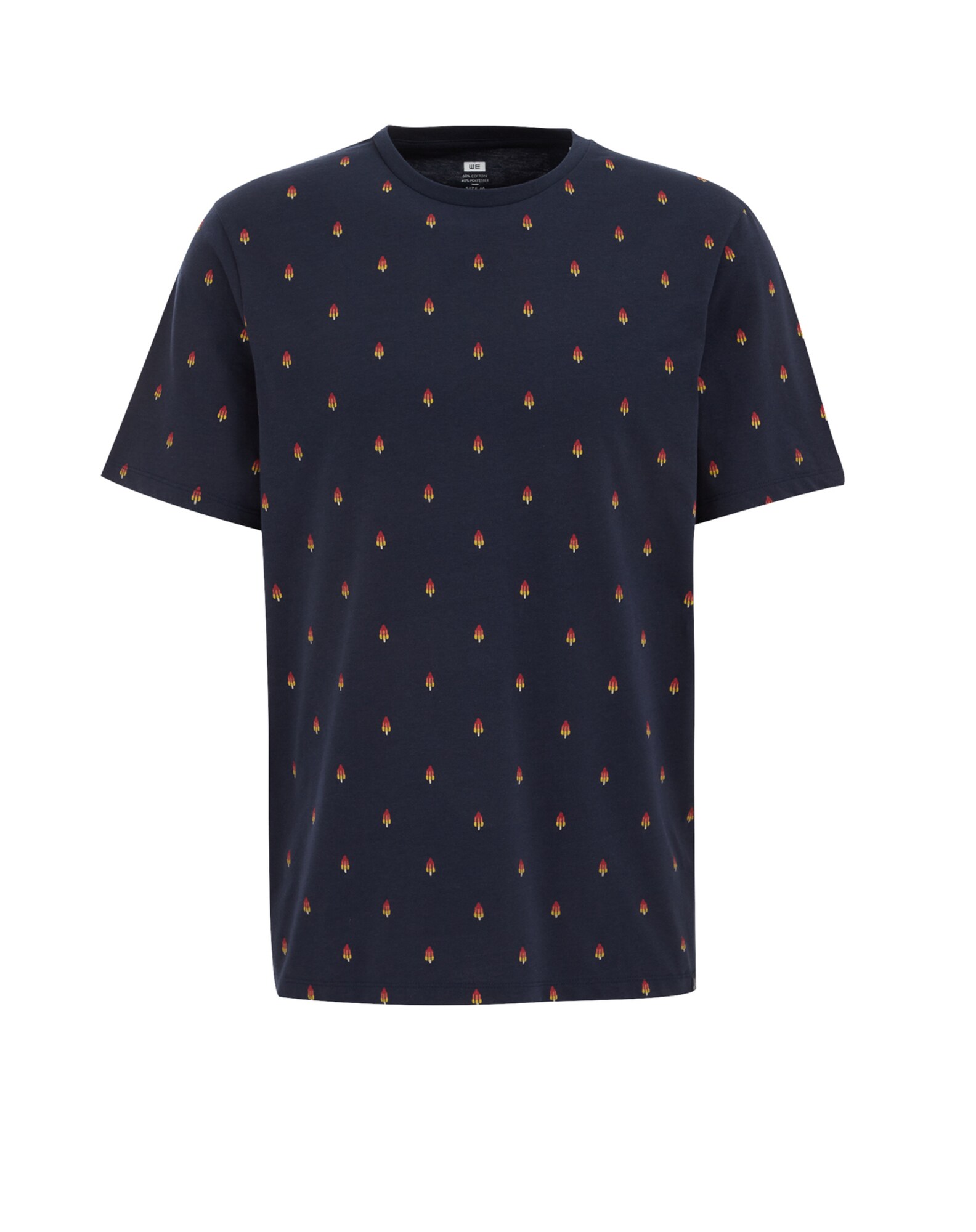 WE Fashion Póló  sötétkék / mustár / narancs / piros akciós termékkép 1