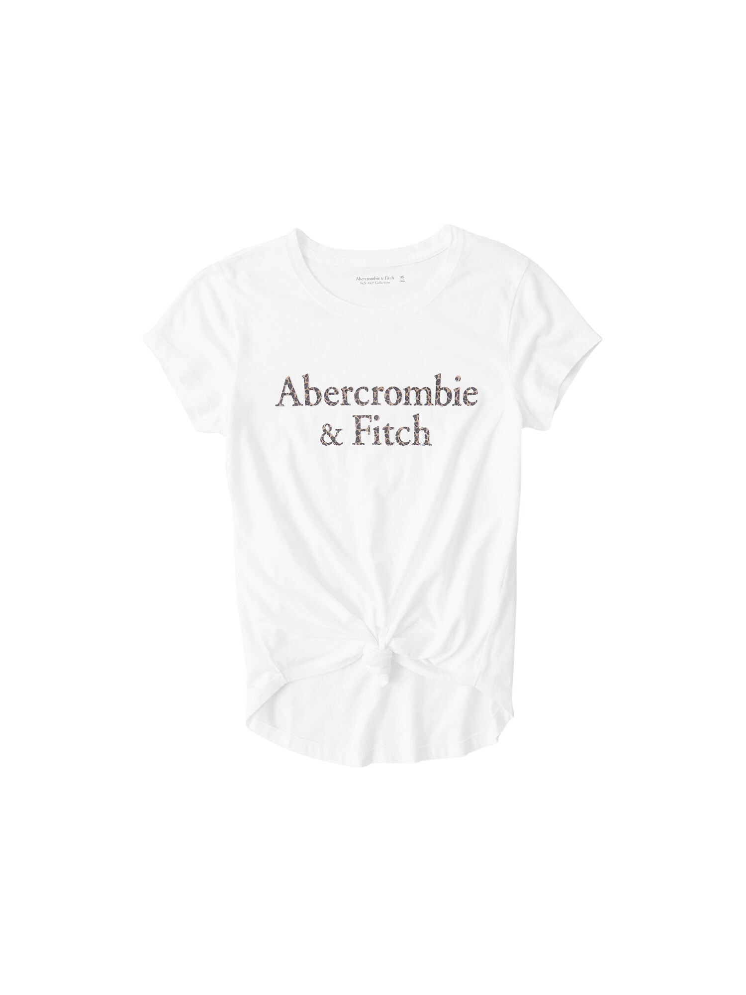 Abercrombie & Fitch Marškinėliai  balta / juoda / šviesiai ruda