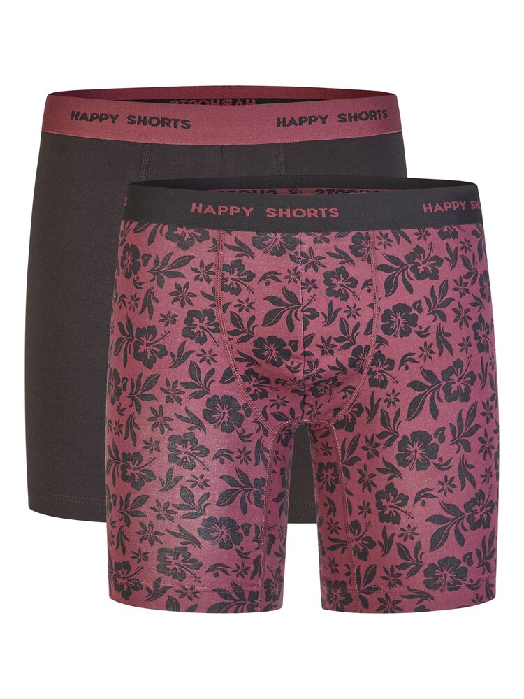 Happy Shorts Boxer ' Jersey Long ' Herren Größe XXL beere / schwarz