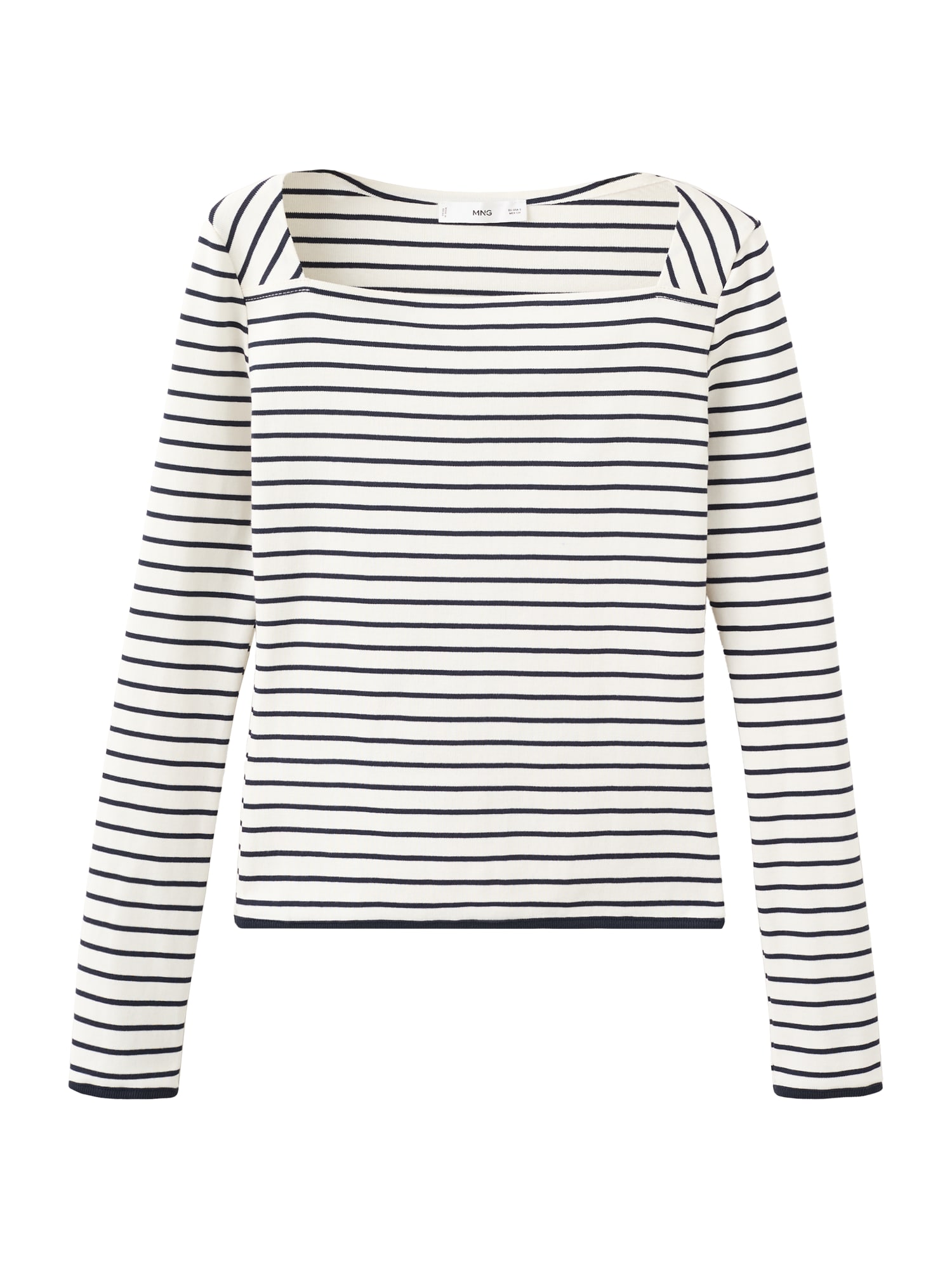 MANGO Tricou PORTA  negru / alb murdar