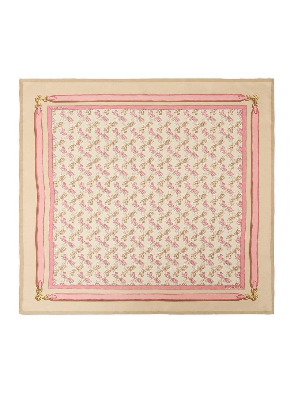 Scarf 'Horse And Carriage' beige / mörkbeige