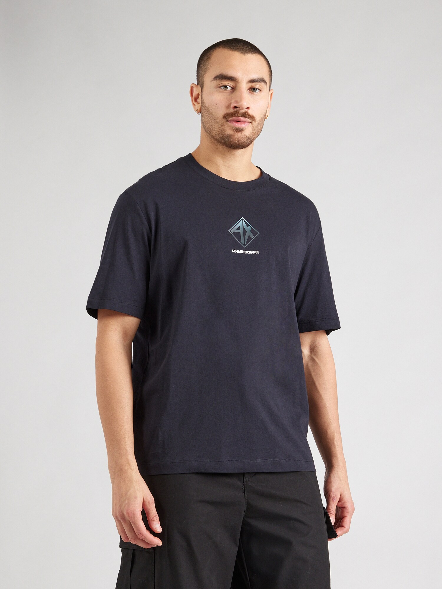 ARMANI EXCHANGE Póló  tengerészkék / világoskék / fehér termék 2. képe