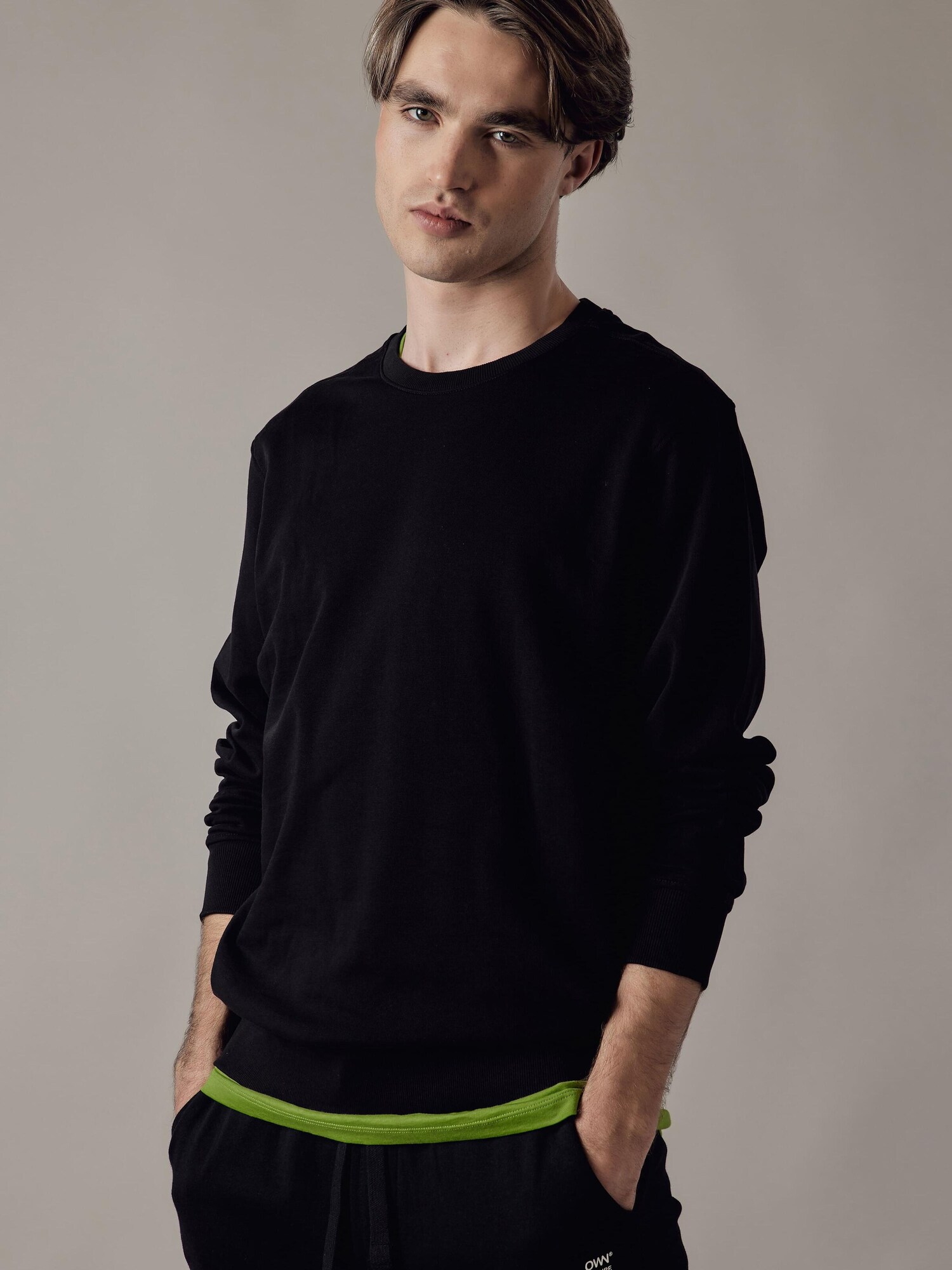 OWN Off With Nature Sweater majica 'Felpa Girocollo' crna