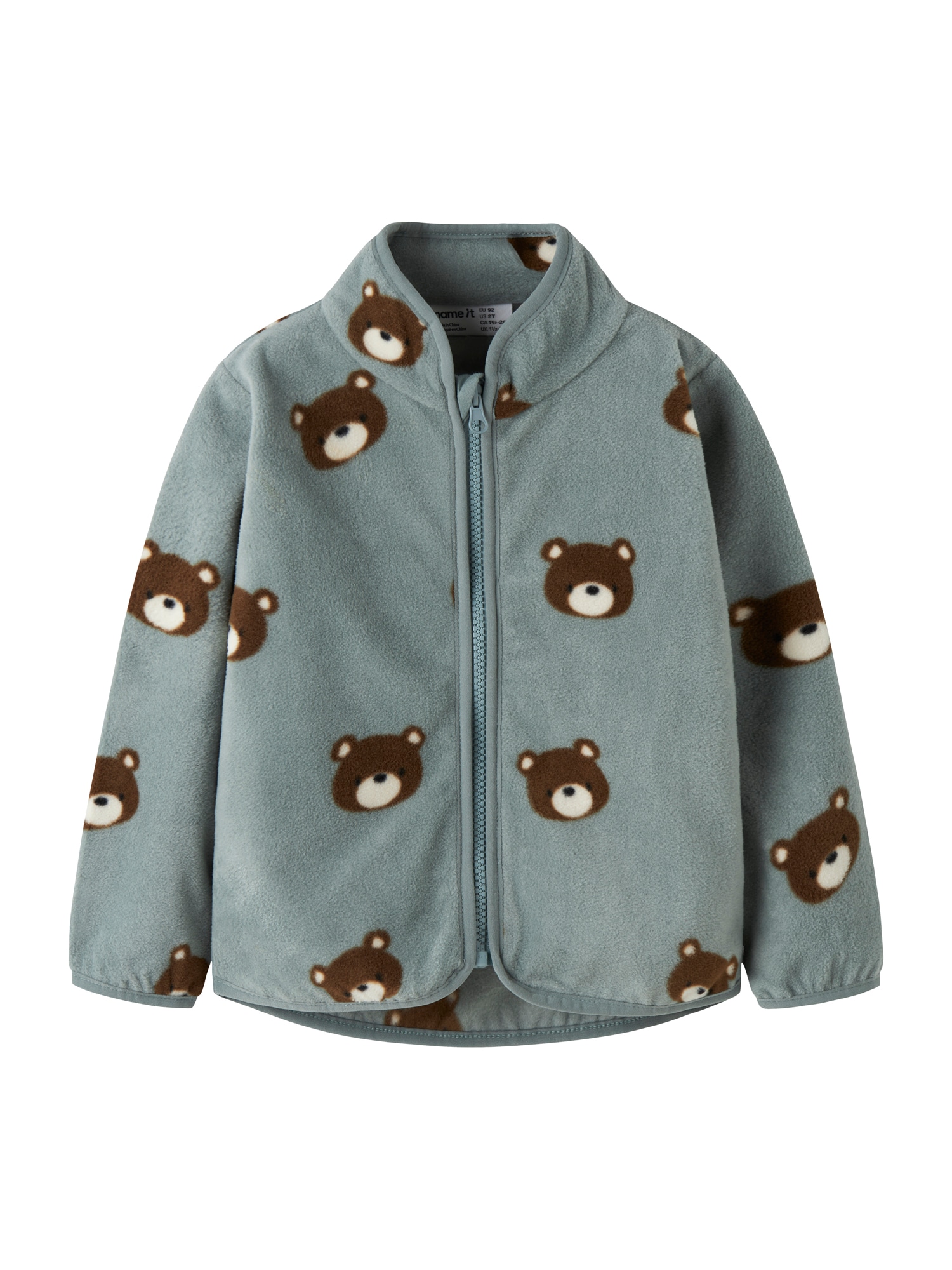 NAME IT Jachetă  fleece NMMORLAJS ciocolatiu / verde petrol / alb