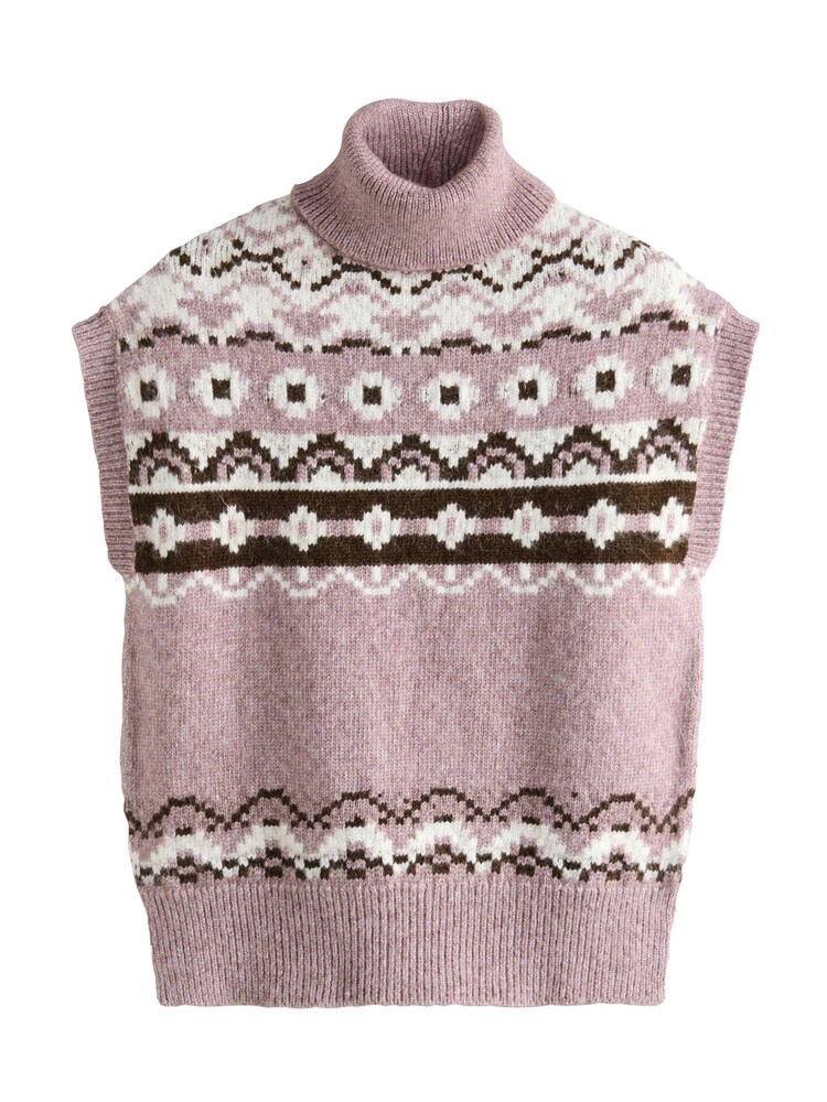 Next Pullunder Damen Größe M dunkelbraun / rosa / weiß