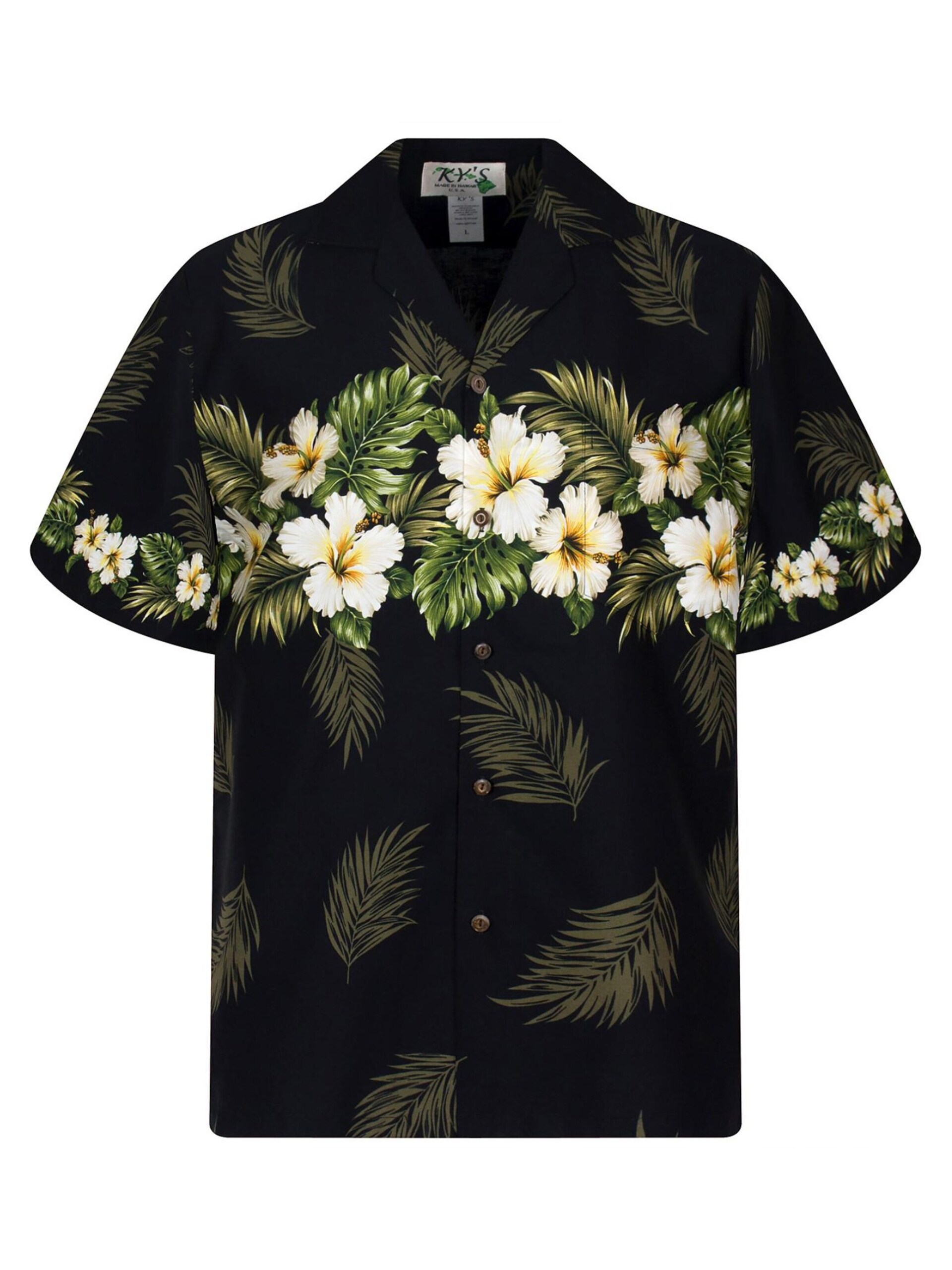KYs Skjorta 'Hibiskus Brustdruck' herr
