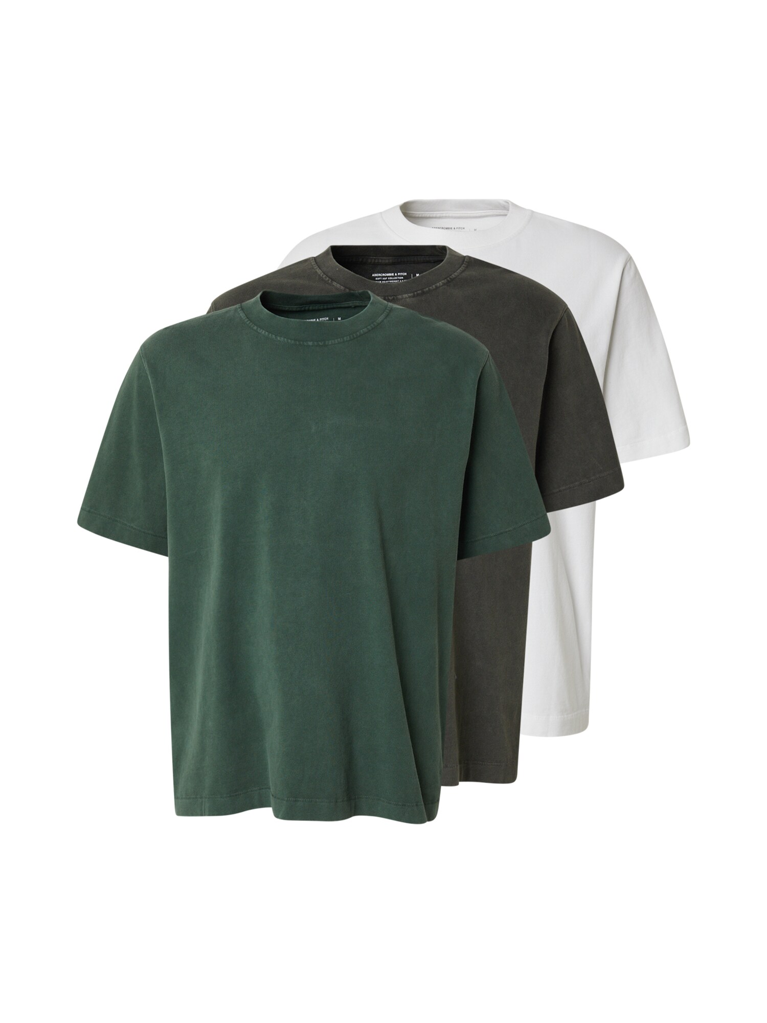 Abercrombie & Fitch Tricou  maro închis / verde închis / alb