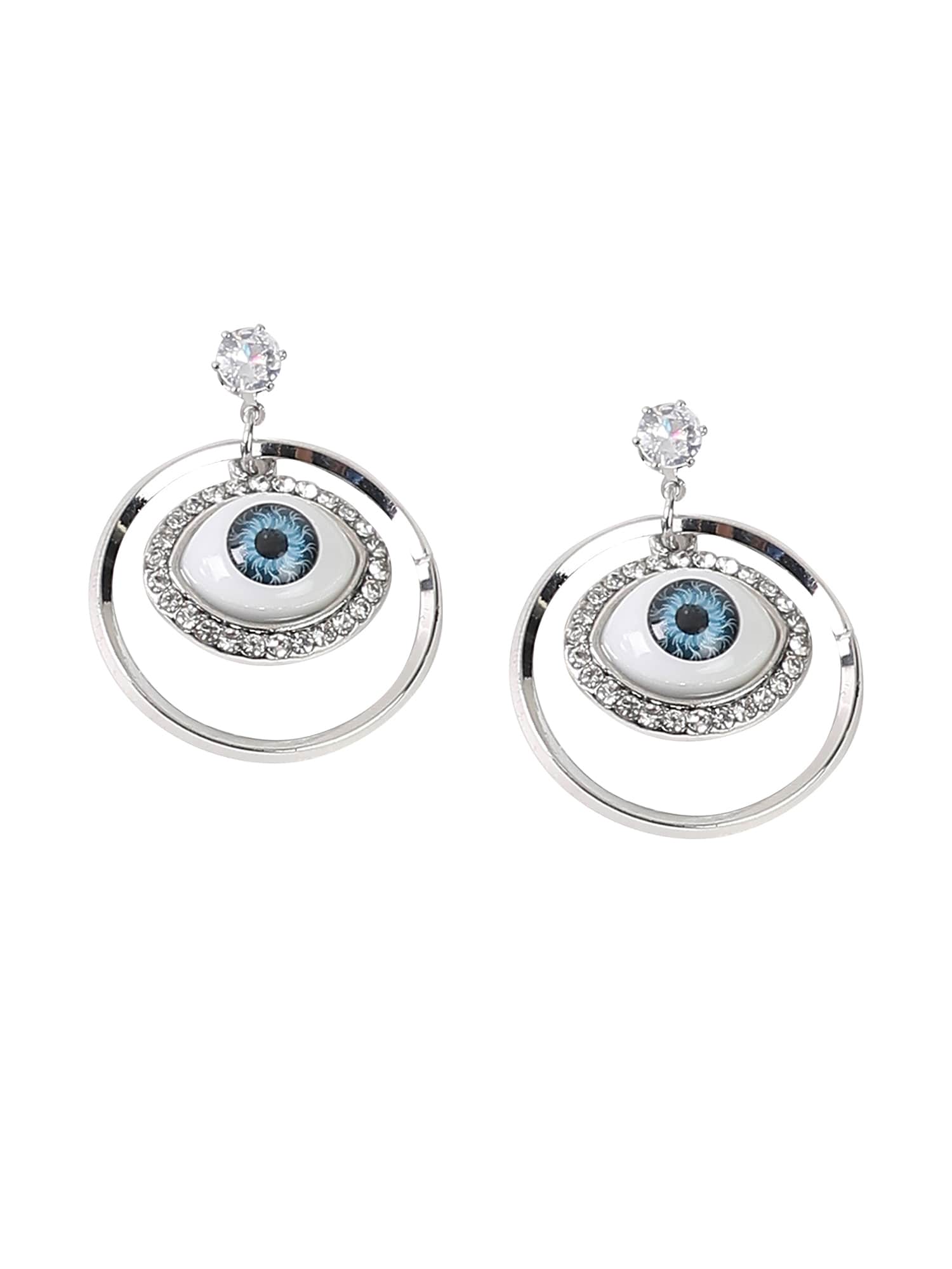 SOHI Cercei  Pearl   albastru / argintiu / alb