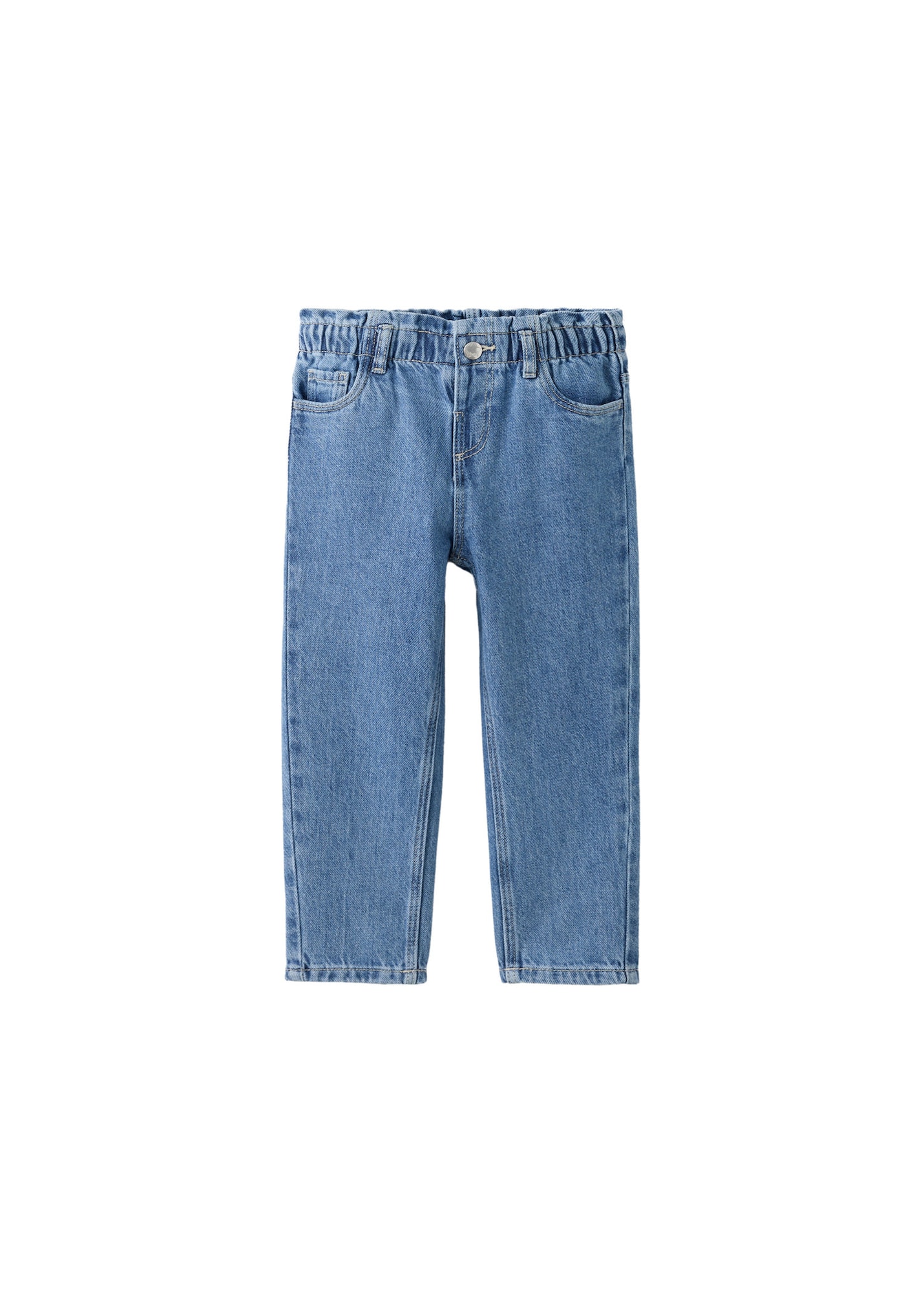 MANGO KIDS Jeans PAPERBAG albastru denim