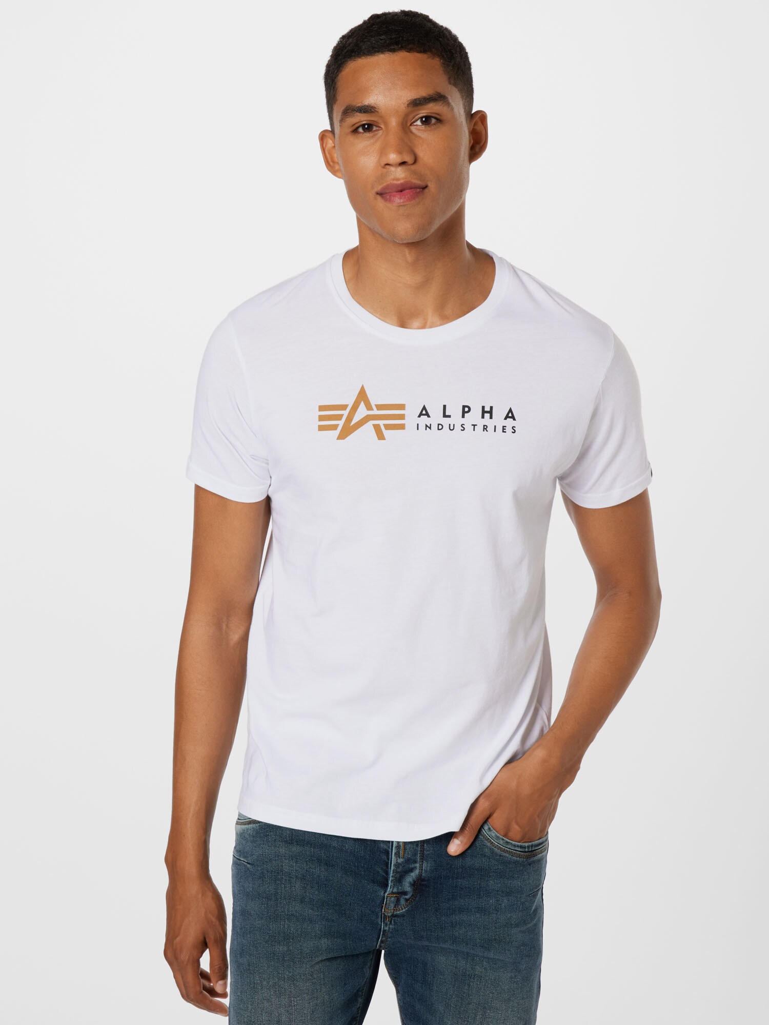 ALPHA INDUSTRIES Póló  konyak / fekete / fehér termék 2. képe