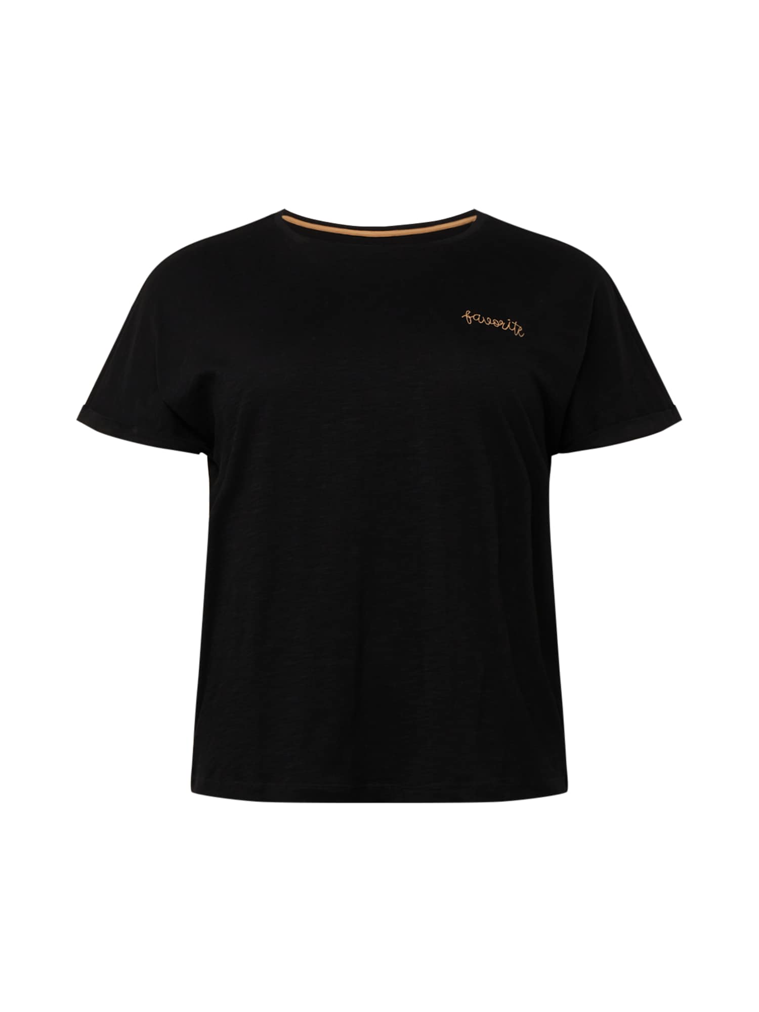 Tom Tailor Women + Marškinėliai juoda / gelsvai pilka spalva