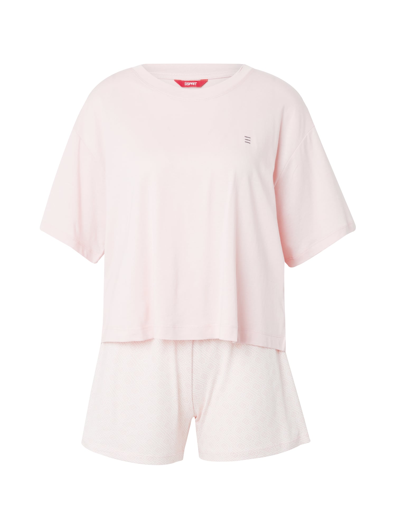 ESPRIT Kratke hlače za spanje 'Amelia'  roza / črna / bela