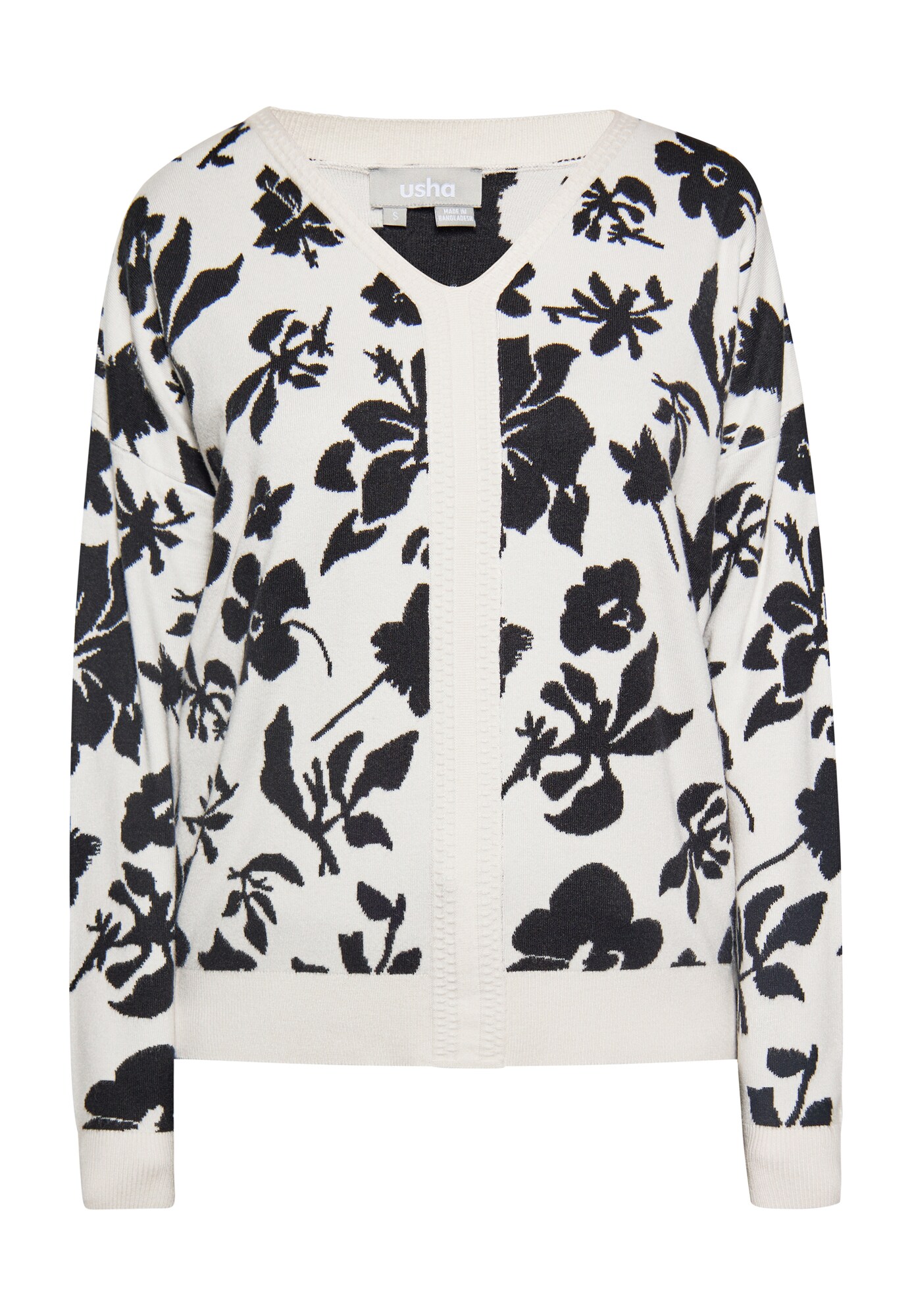 Usha Jersey negro / blanco lana