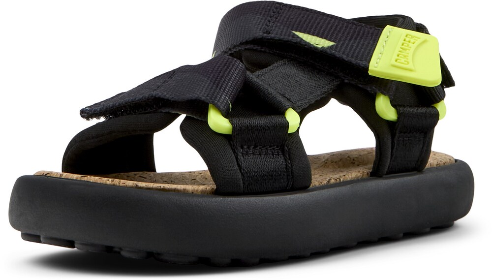 CAMPER Sandalen 'Pelotas Flota' Jungen Größe 27 neongelb / schwarz