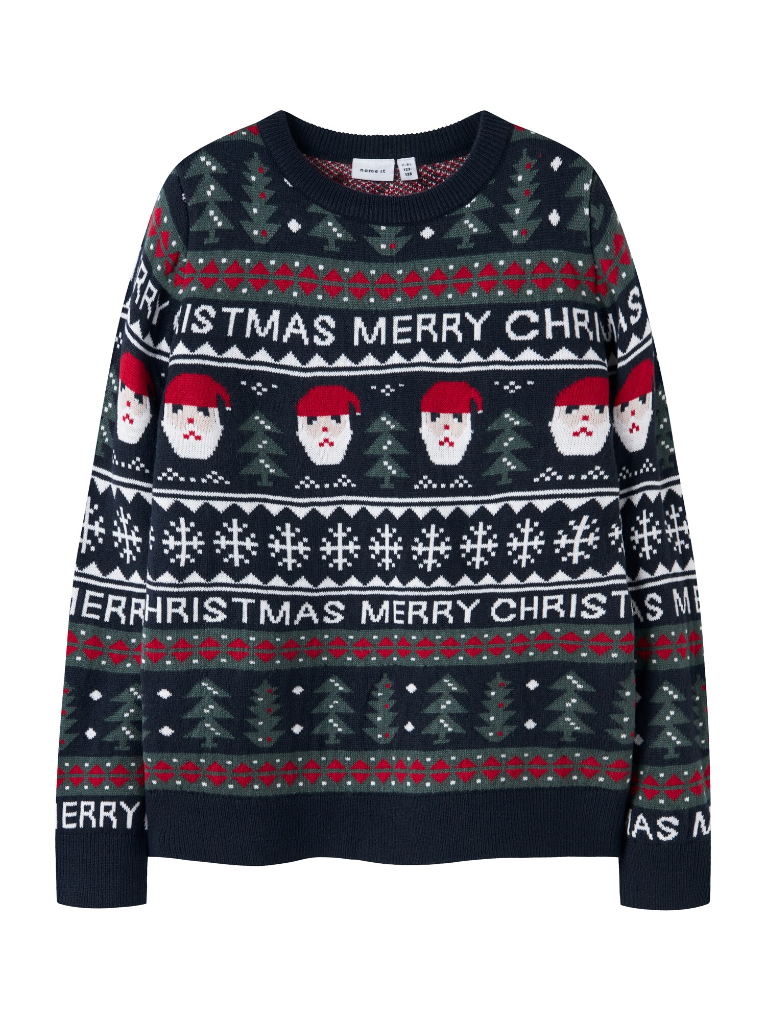 NAME IT Pulover NKNRastokka  safir / verde închis / roșu / alb