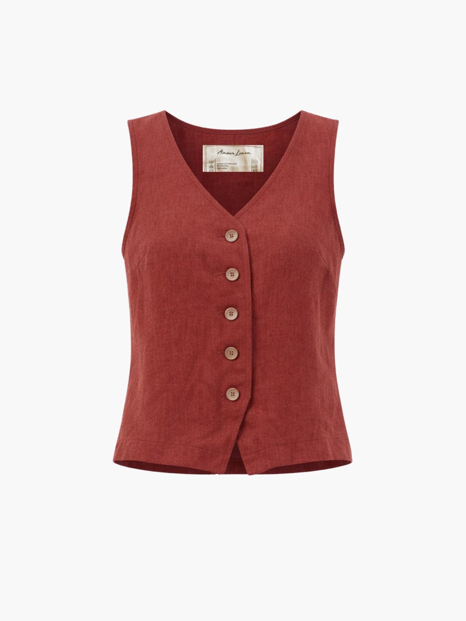 AmourLinen Chaleco 'Greta'  rojo oscuro
