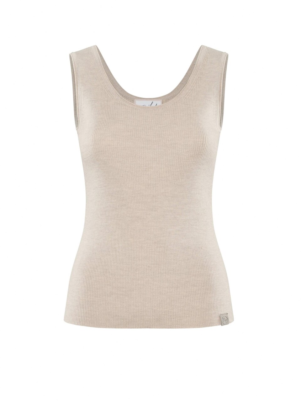 Broderad topp 'TOP BLOSSOM Geripptes Merino Top mit Rundhals'