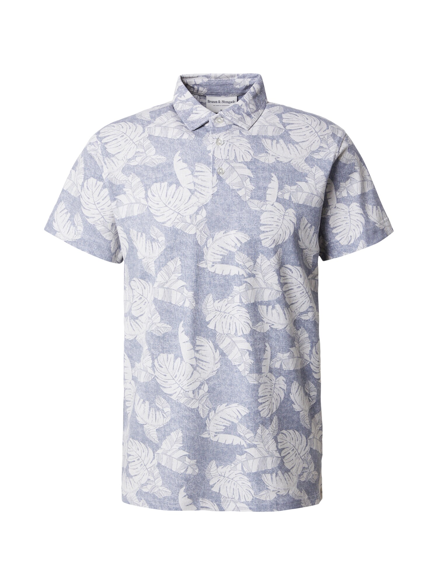 Bruun & Stengade Tricou 'Hydra'  albastru porumbel / alb murdar
