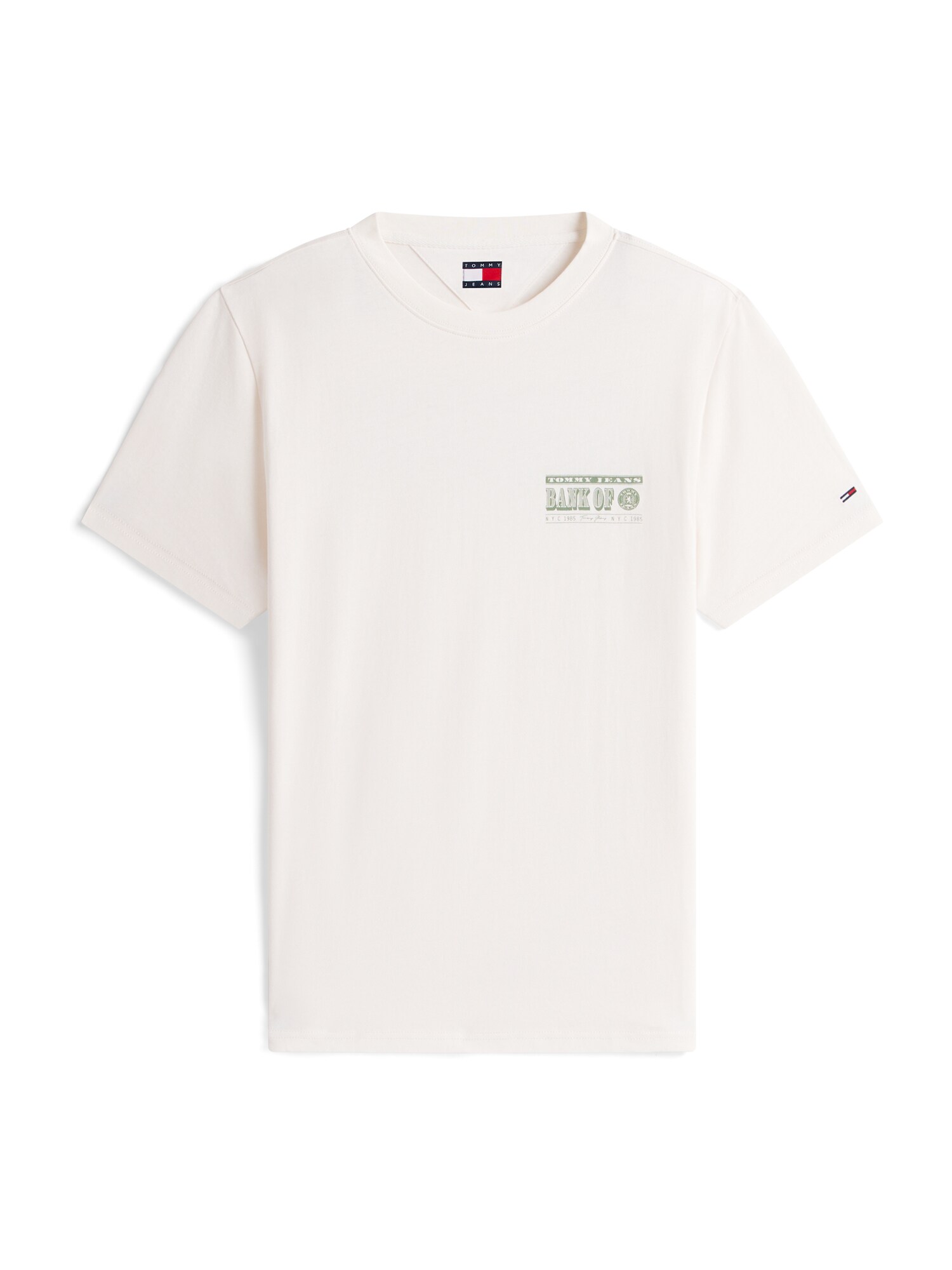 Tommy Jeans Tricou BILLS  verde / alb