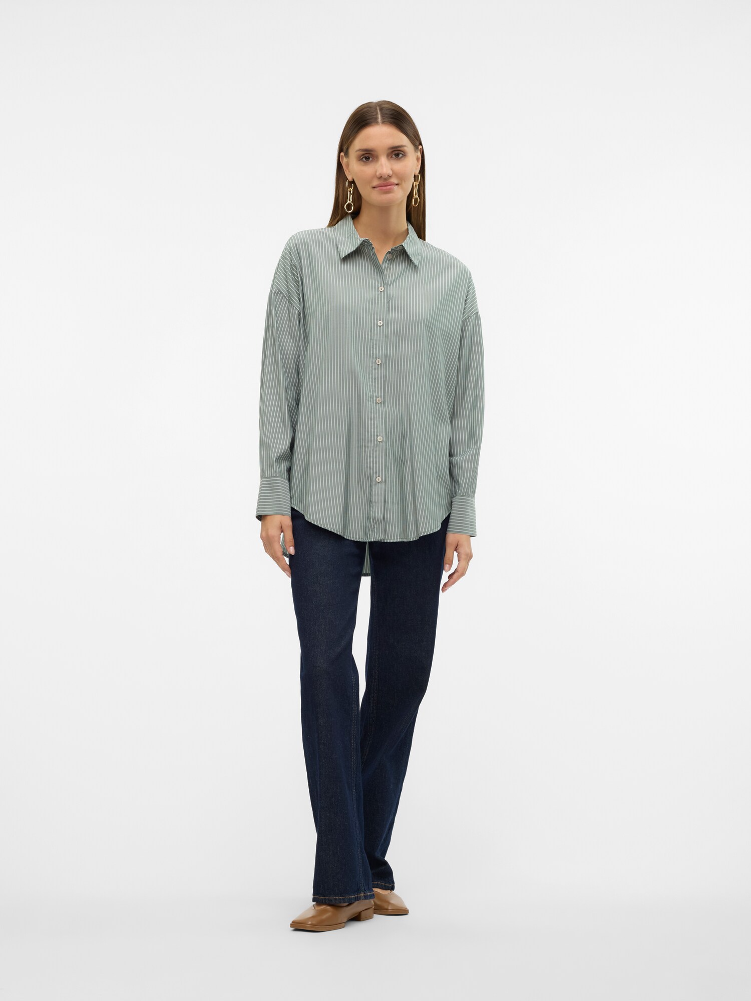 VERO MODA Blúz 'VMNORA'  pasztellzöld / fehér termék 2. képe