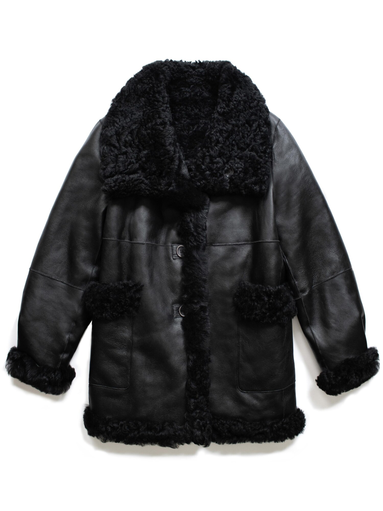 Just things we like Abrigo de invierno 'MIO Reversible Shearling Coat' negro