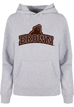 Merchcode Sweatshirt ‘Brown University – Bear’ Donkerbruin / Grijs gemêleerd / Wit