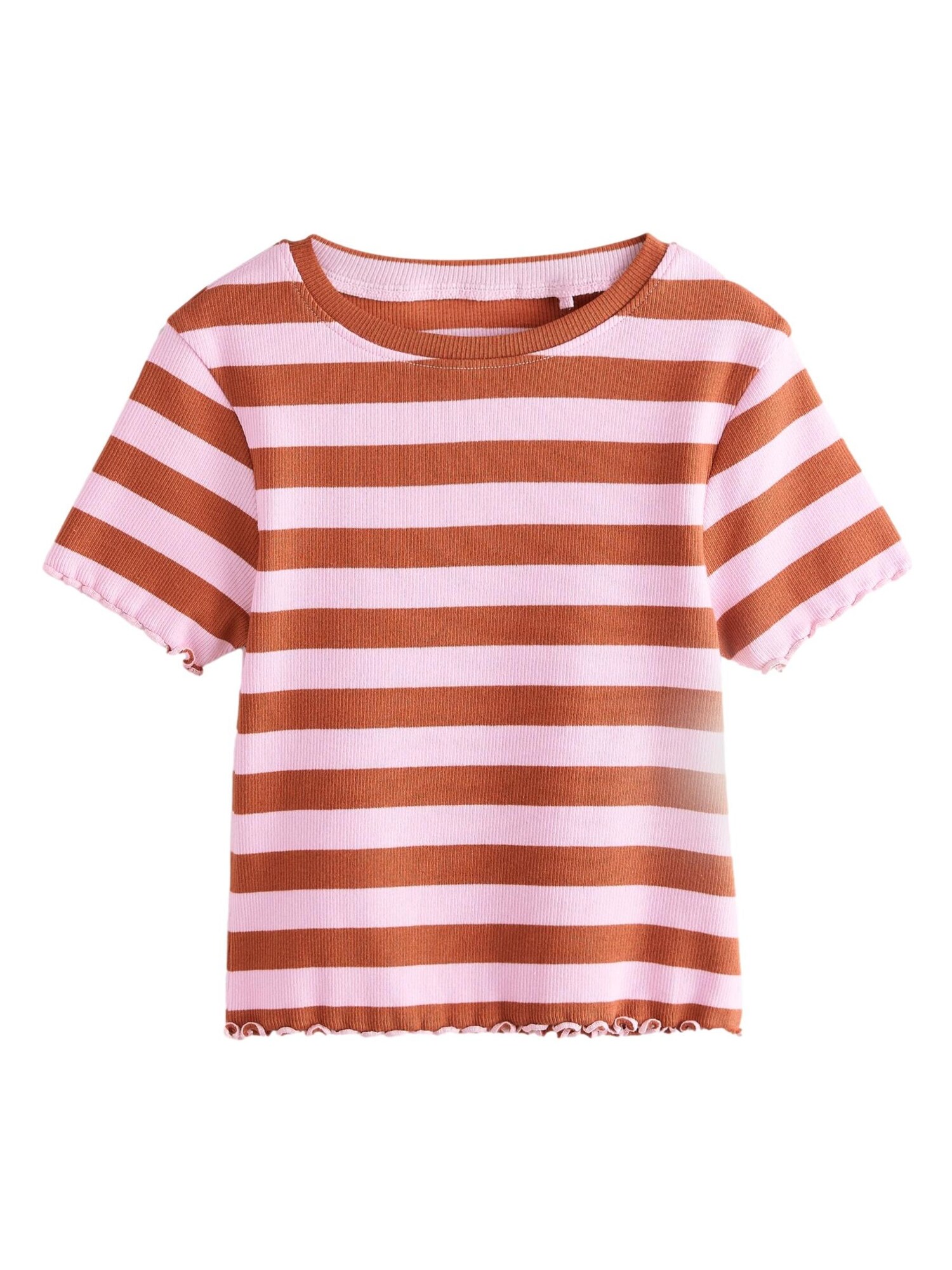 Next Tricou  castaniu / roz