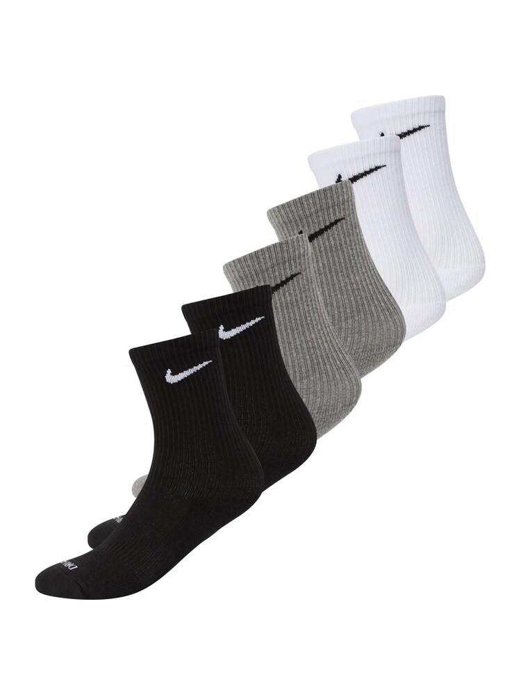 NIKE Sportsocken 'Everyday Plus' Herren Größe 34/38 graumeliert / schwarz / weiß