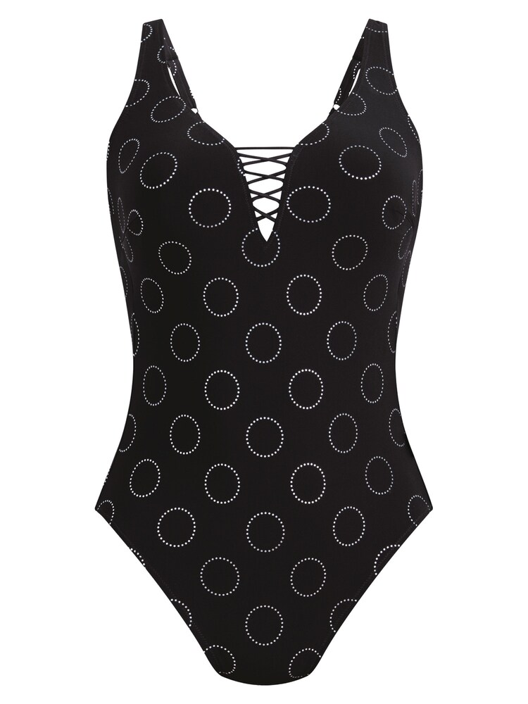 ROSA FAIA Badeanzug 'Silver Pearls' Damen Größe XS schwarz