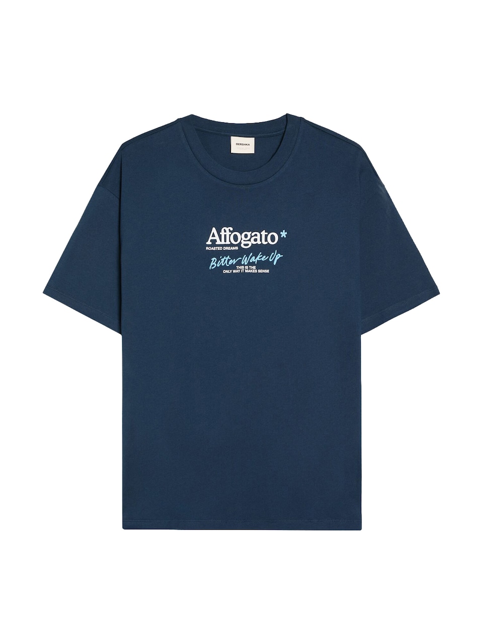 T-shirt beige / ljusblå / mörkblå