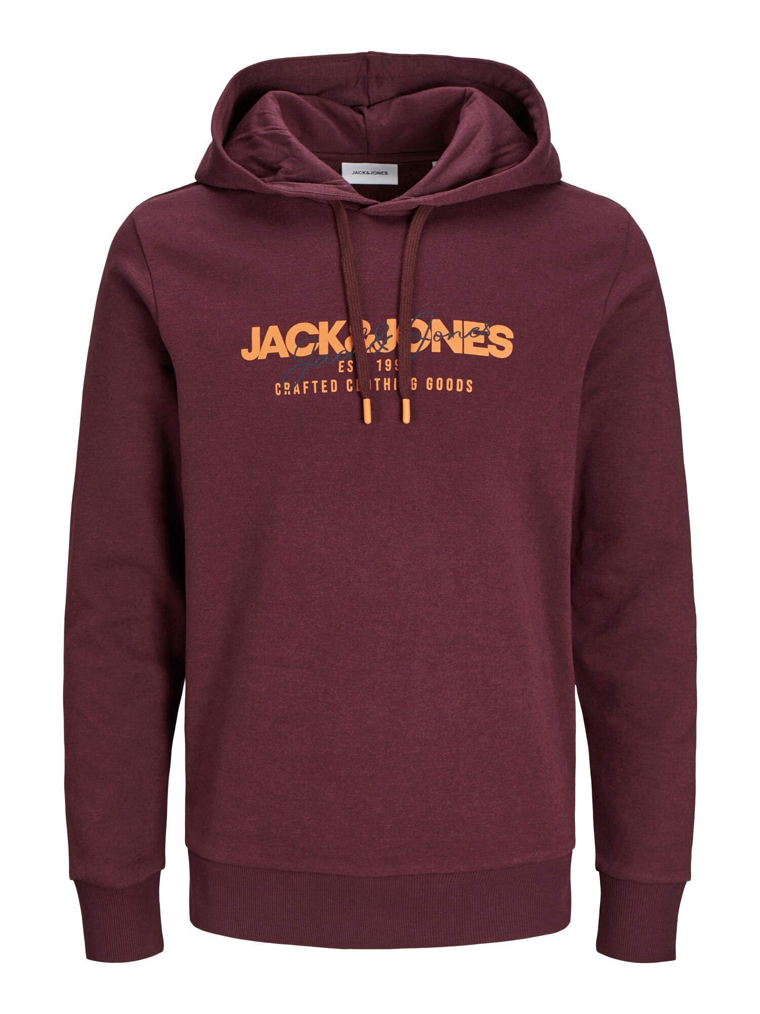 JACK & JONES Mikina 'JJALVIS'  oranžová / vínovo červená