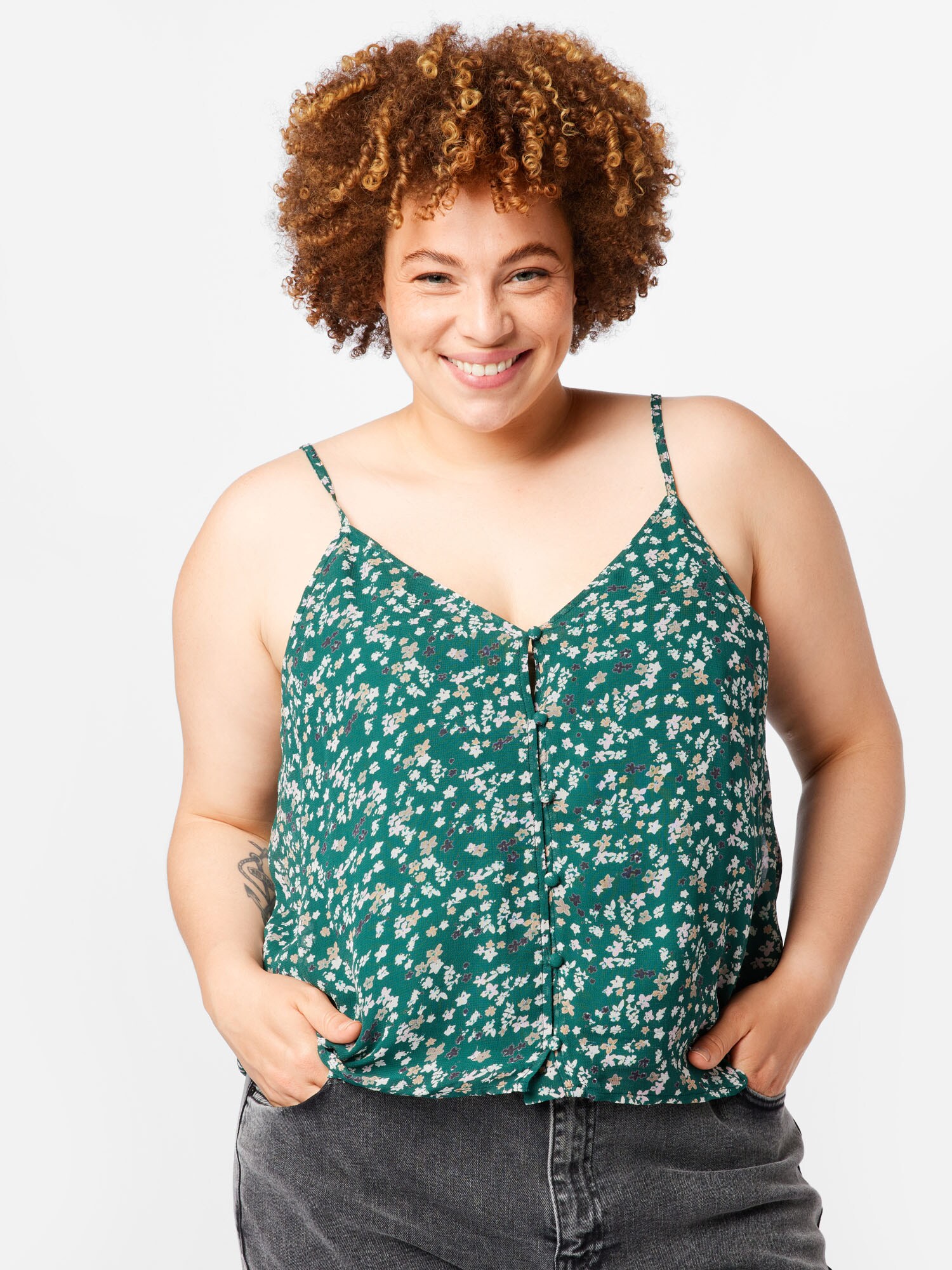 ABOUT YOU Curvy Top 'Asta'  zöld / vegyes színek termék 2. képe