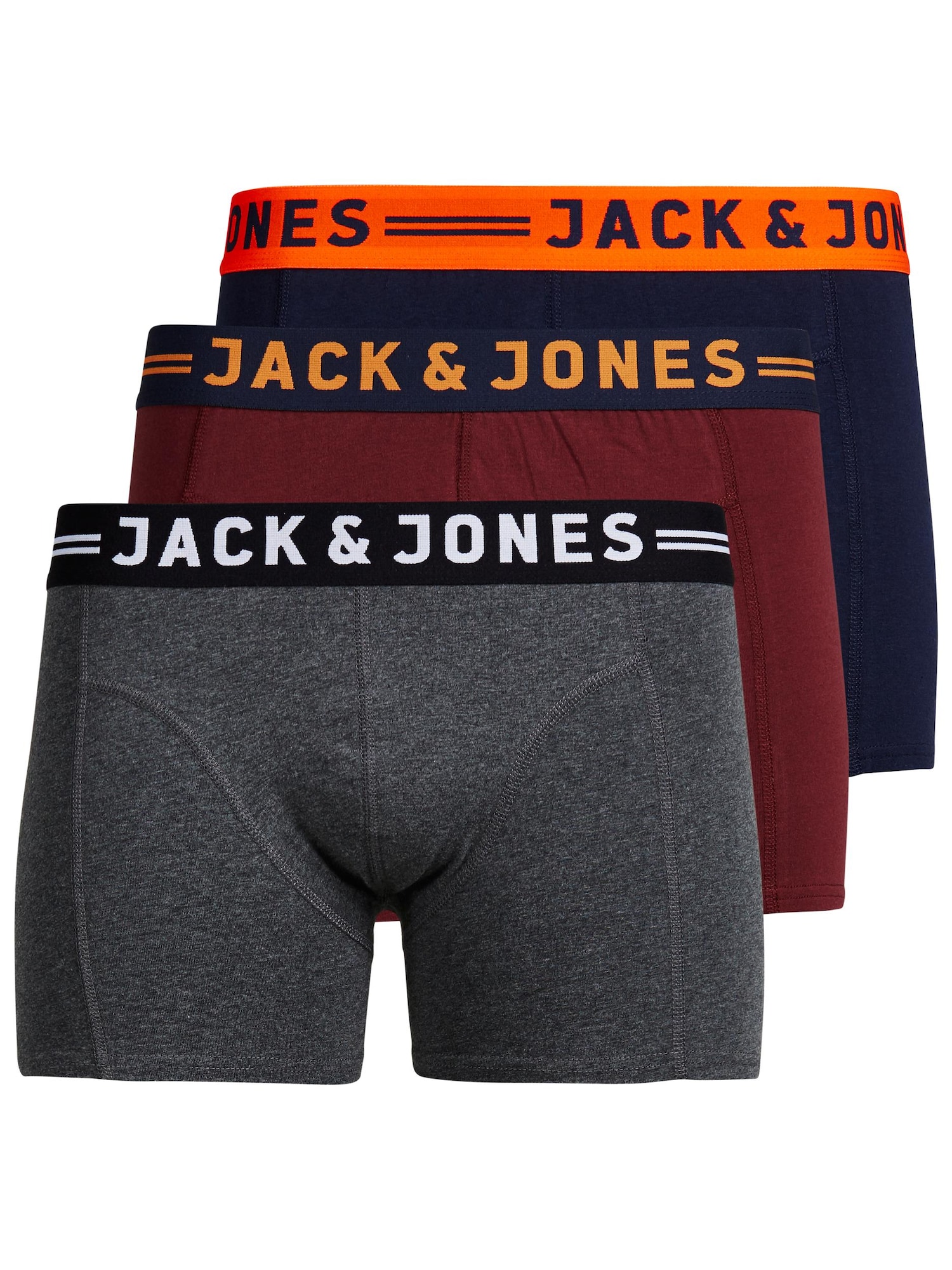 Jack & Jones Junior Gaće  siva / narančasta / boja vina / crna