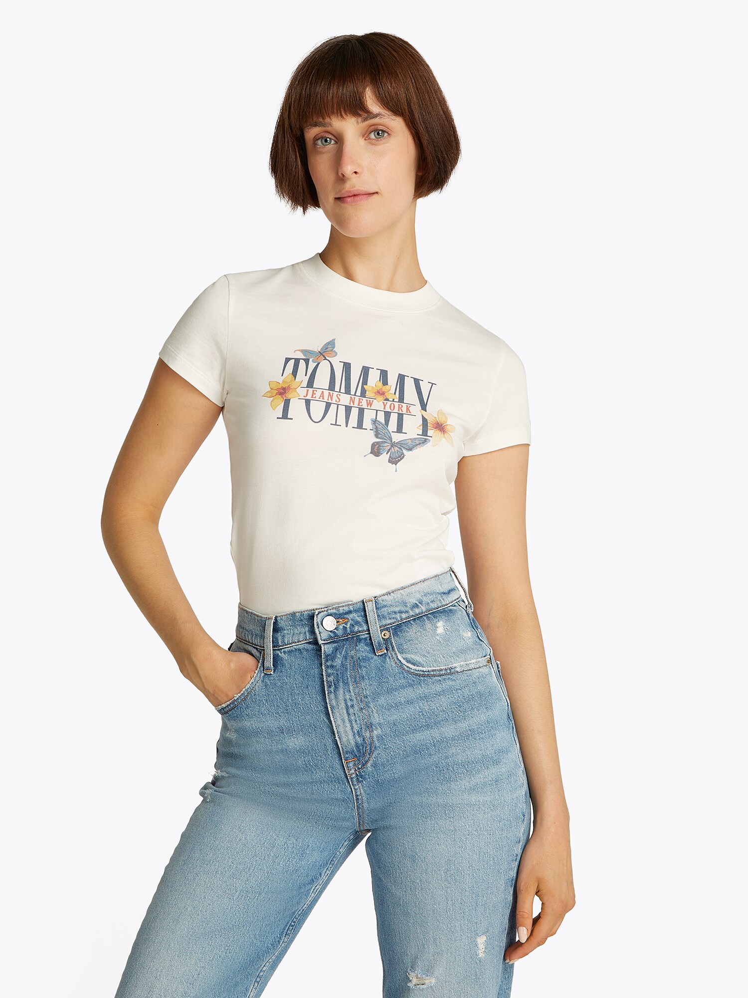 Tommy Jeans Póló  zafir / sötétsárga / mandarin / fehér termék 2. képe