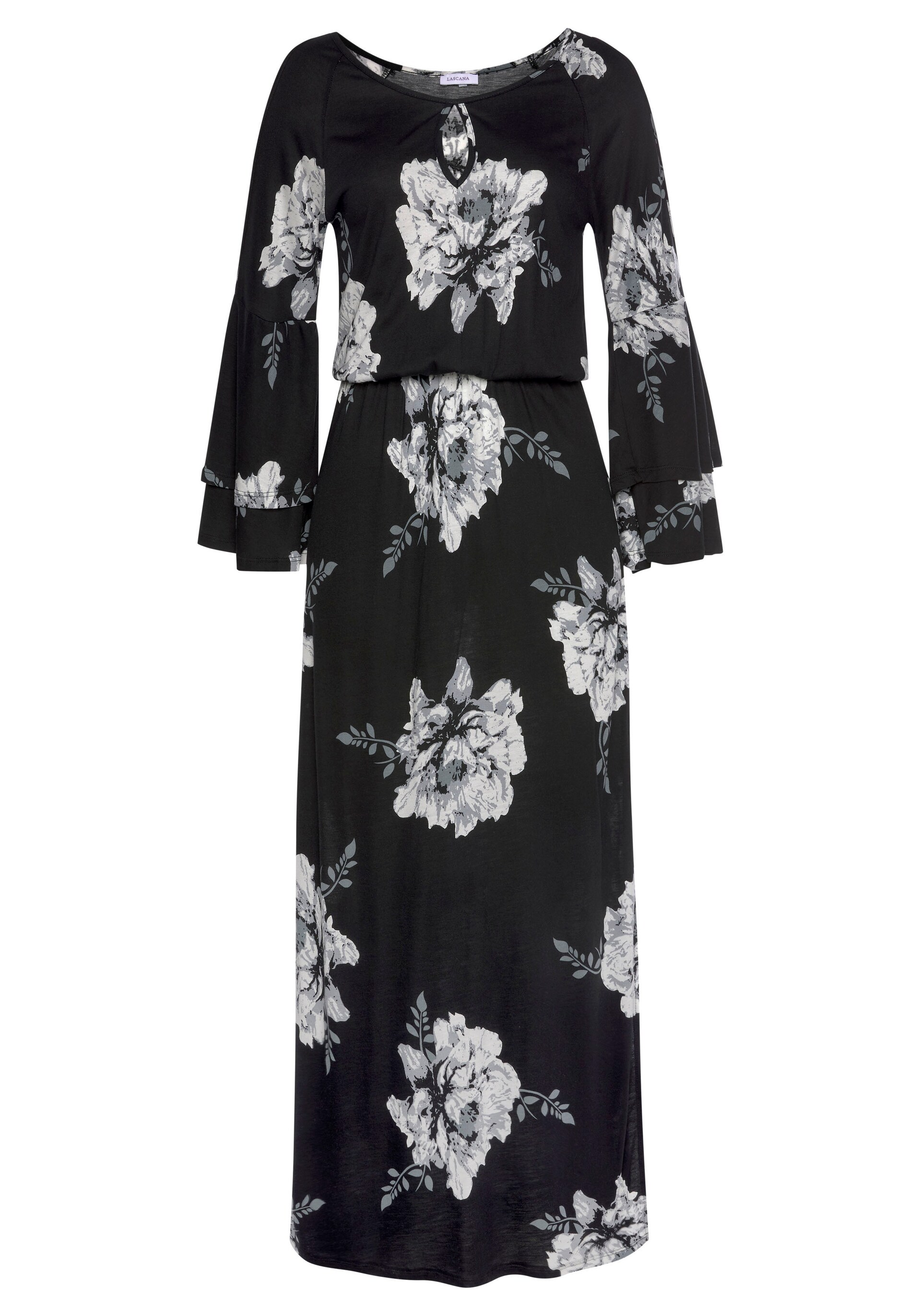 LASCANA Klänning ljusgrå / svart dam