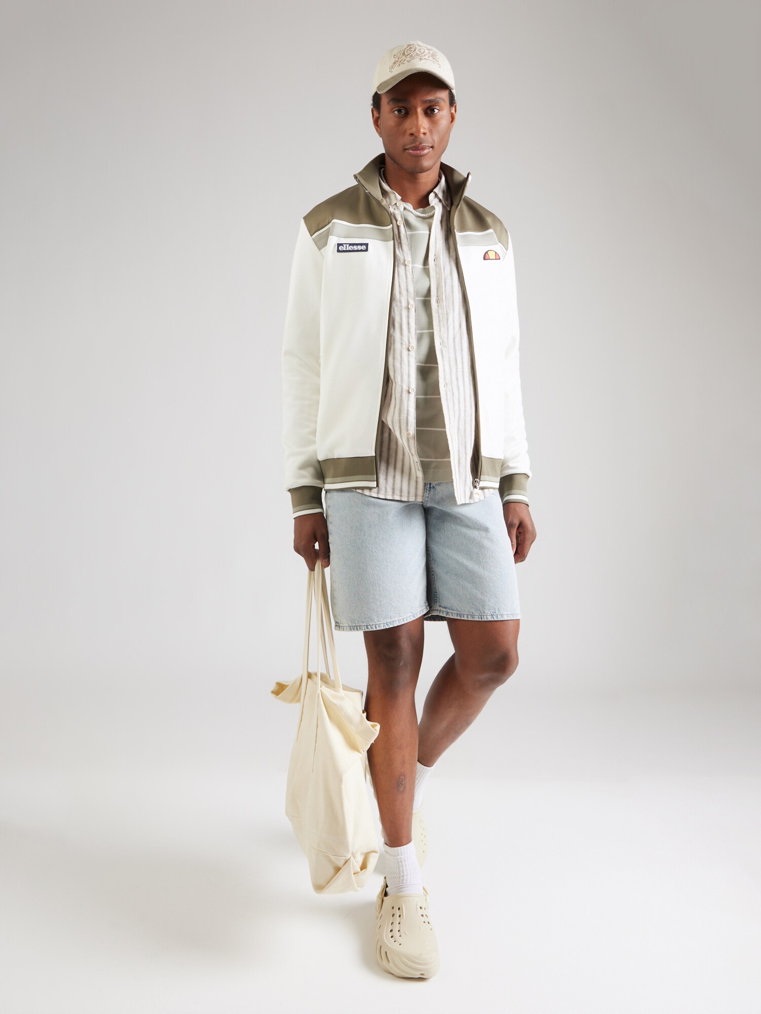 ELLESSE Sudadera con cremallera 'VIGNOLA' caqui / verde pastel / offwhite – imagen 3
