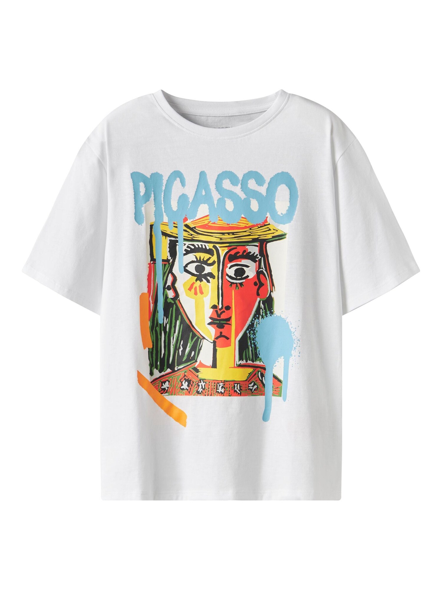 TWO SOON Tricou Kunst  albastru deschis / galben / portocaliu / alb