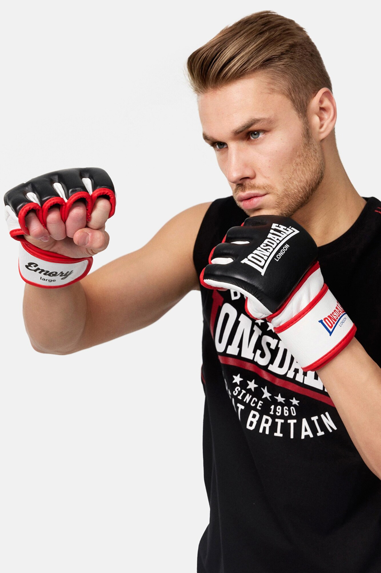 LONSDALE Sportkesztyűk 'Emory'  kék / piros / fekete / fehér termék 2. képe