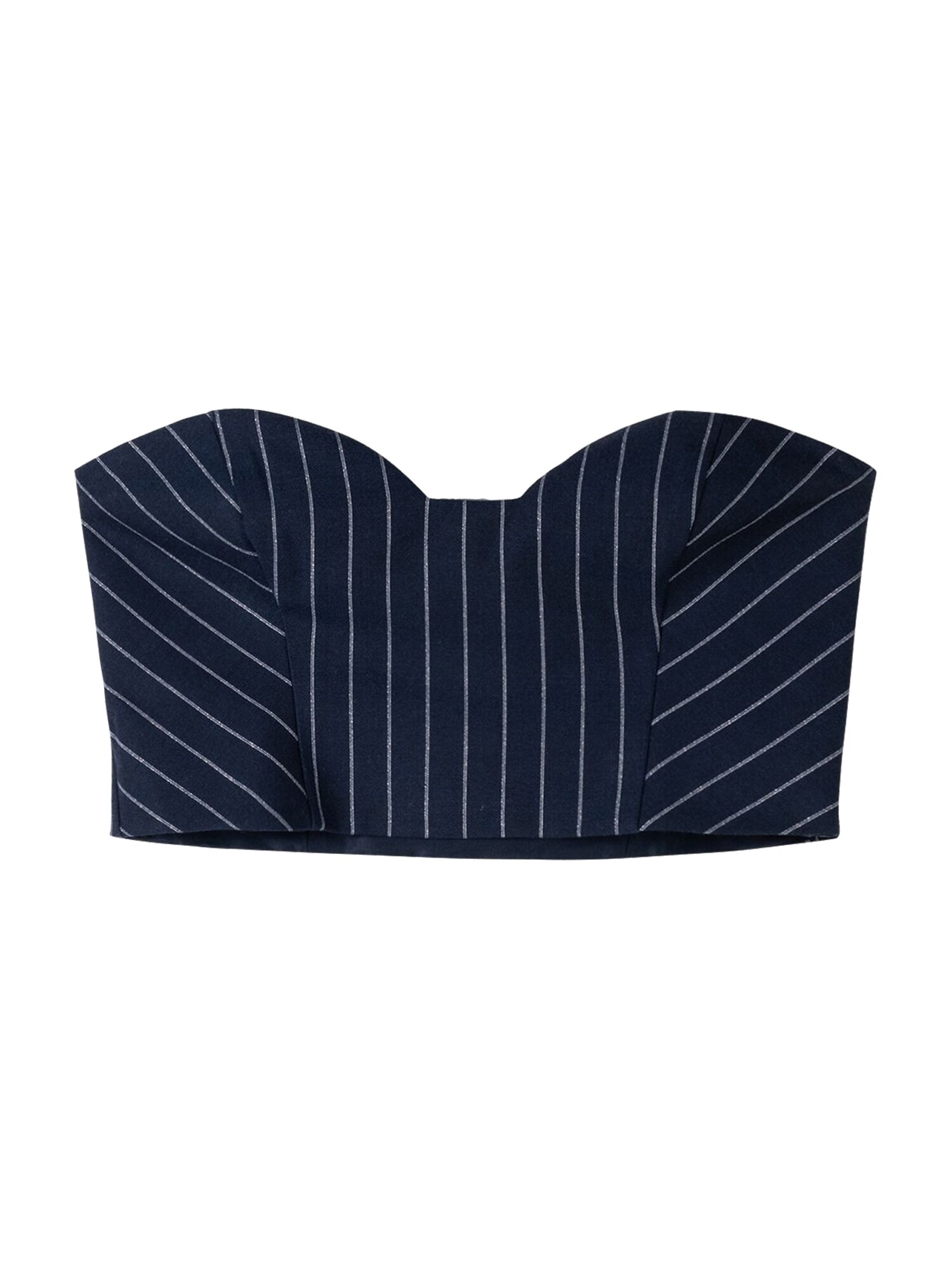 Bershka Top  albastru marin / argintiu