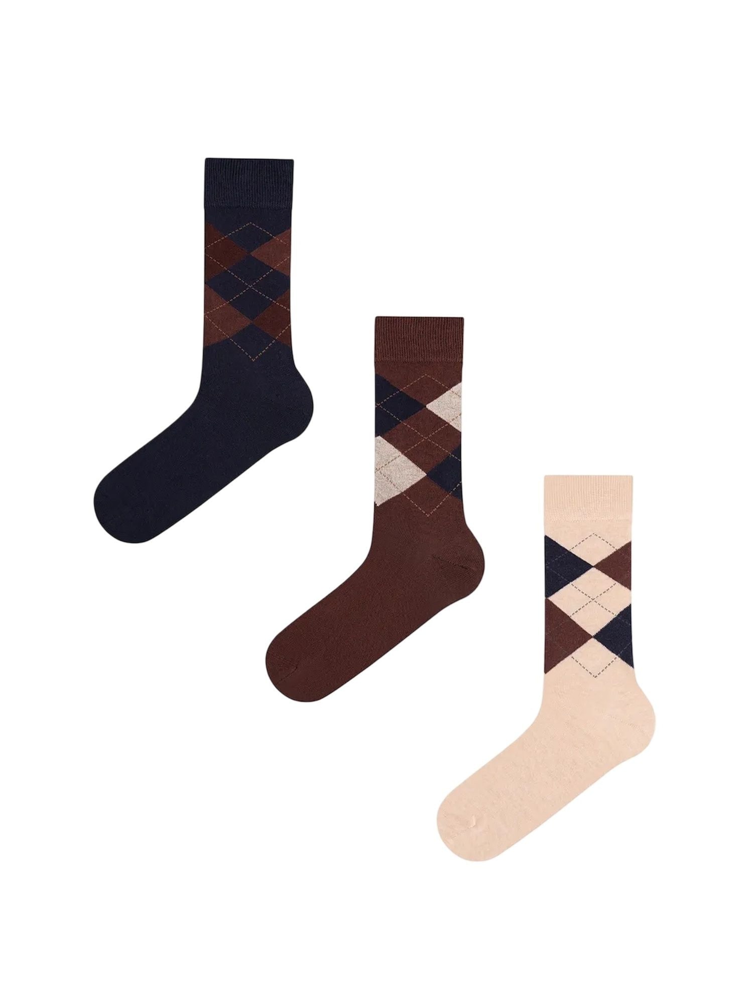 Penti Čarape 'PENTI Crew-Socken mit Diamantmuster Espresso' miks boja