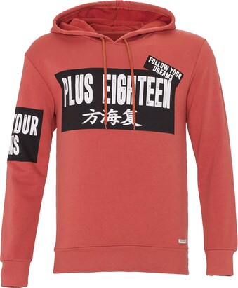 PLUS EIGHTEEN Sweatshirt Koraal / Zwart / Wit