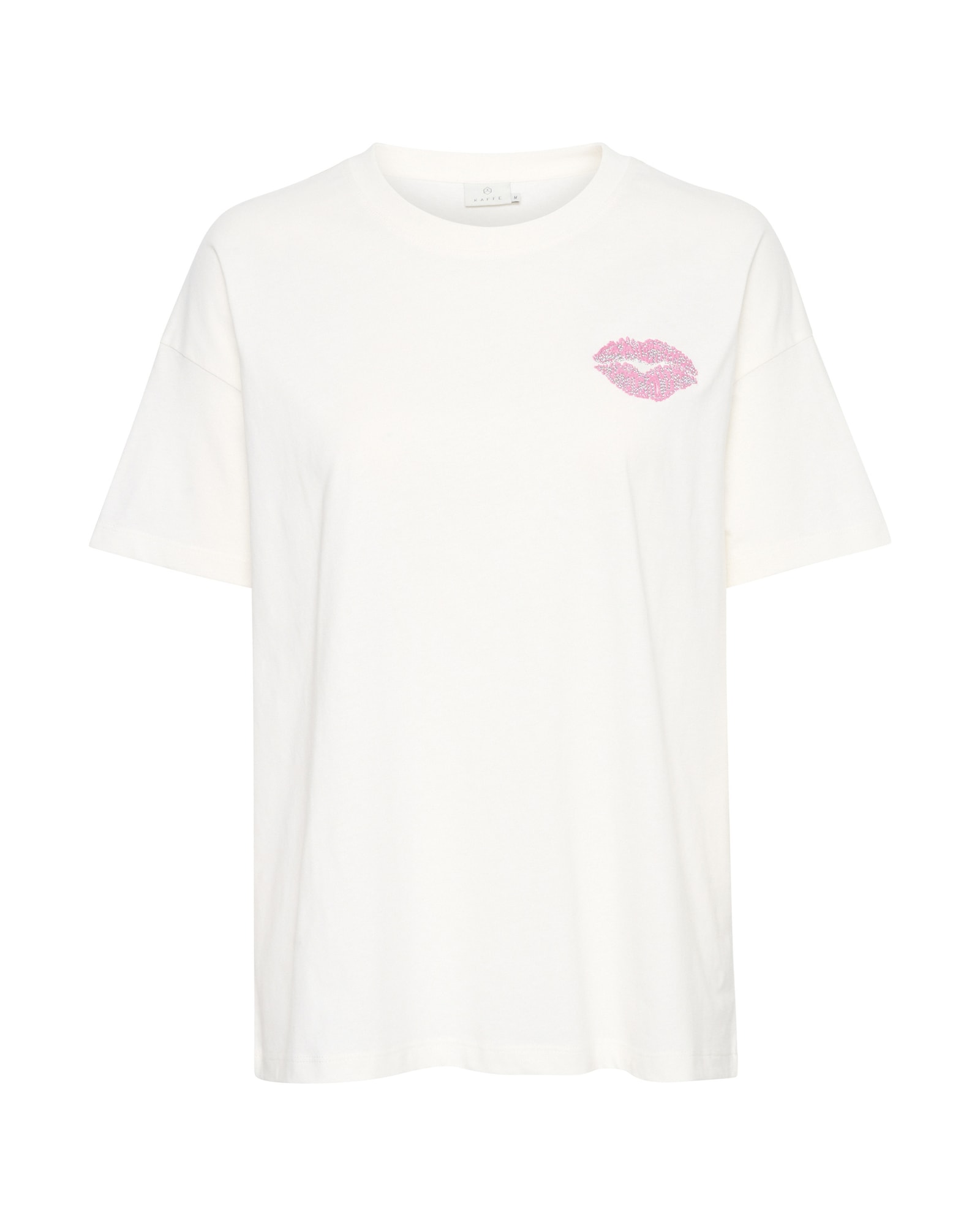 Kaffe Tricou Afie  roz deschis / alb natural