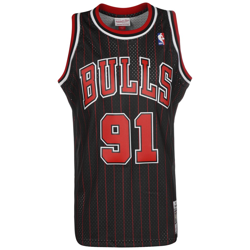 T-shirt 'NBA Chicago Bulls Swingman Dennis Rodman' röd / svart