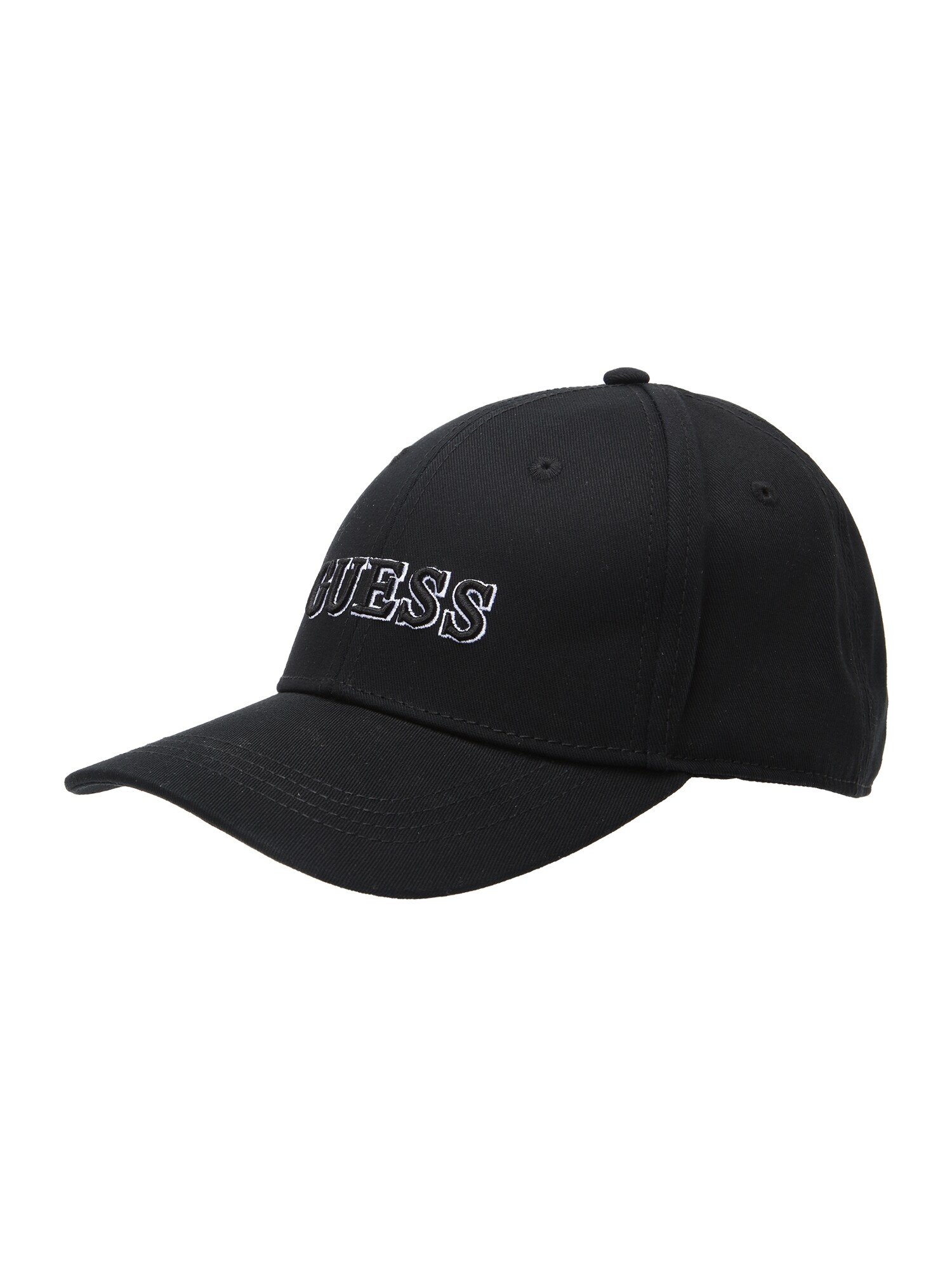 GUESS Șapcă  negru / alb