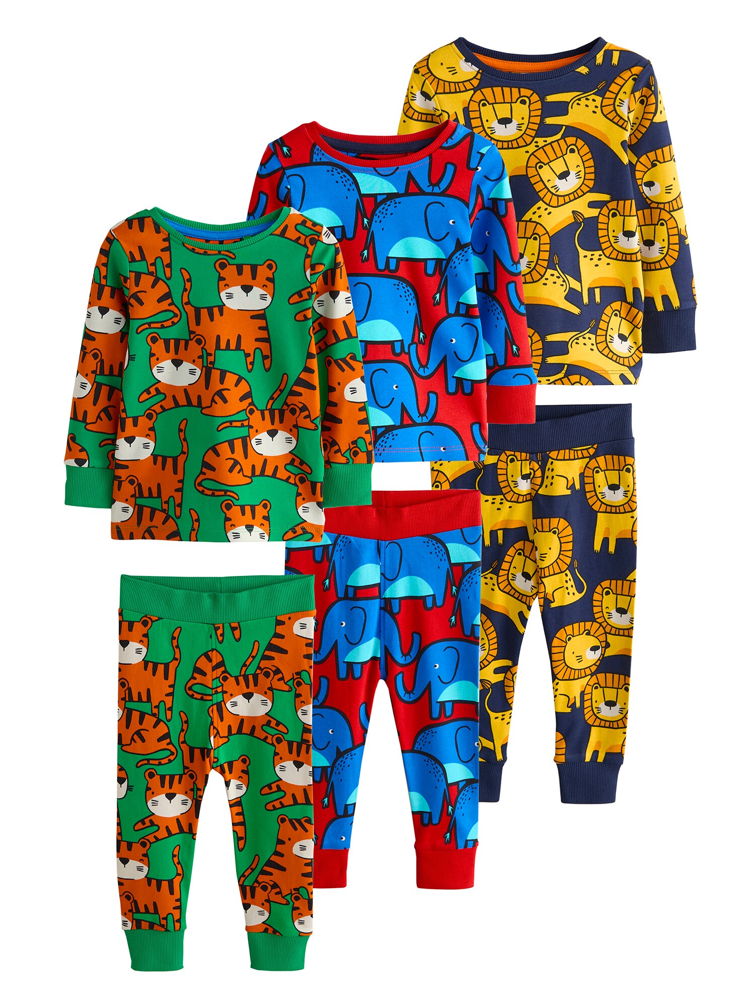 Next Pijamale  albastru / bleumarin / galben șofran / verde