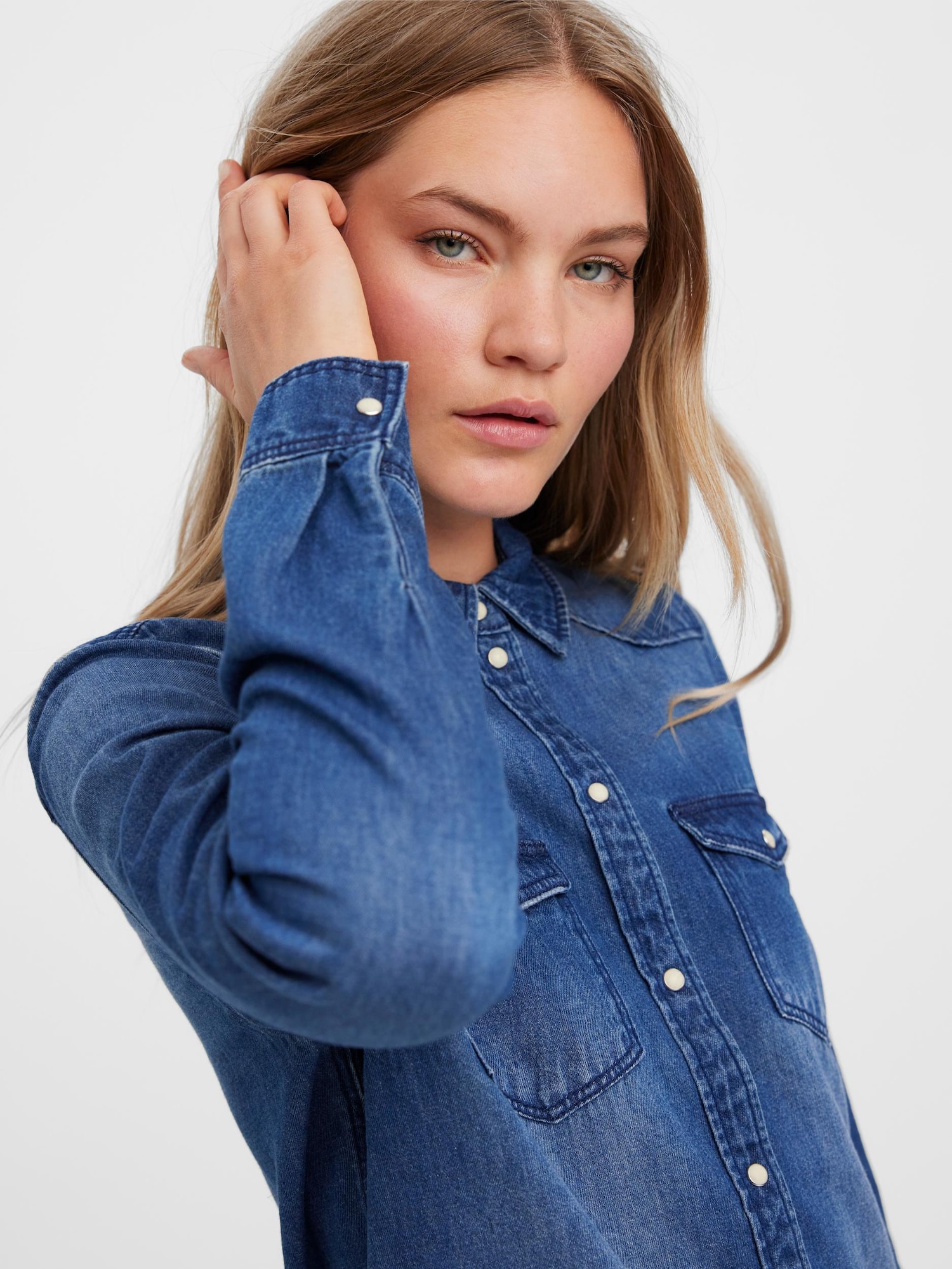 VERO MODA Blúz 'Maria'  kék farmer termék 2. képe