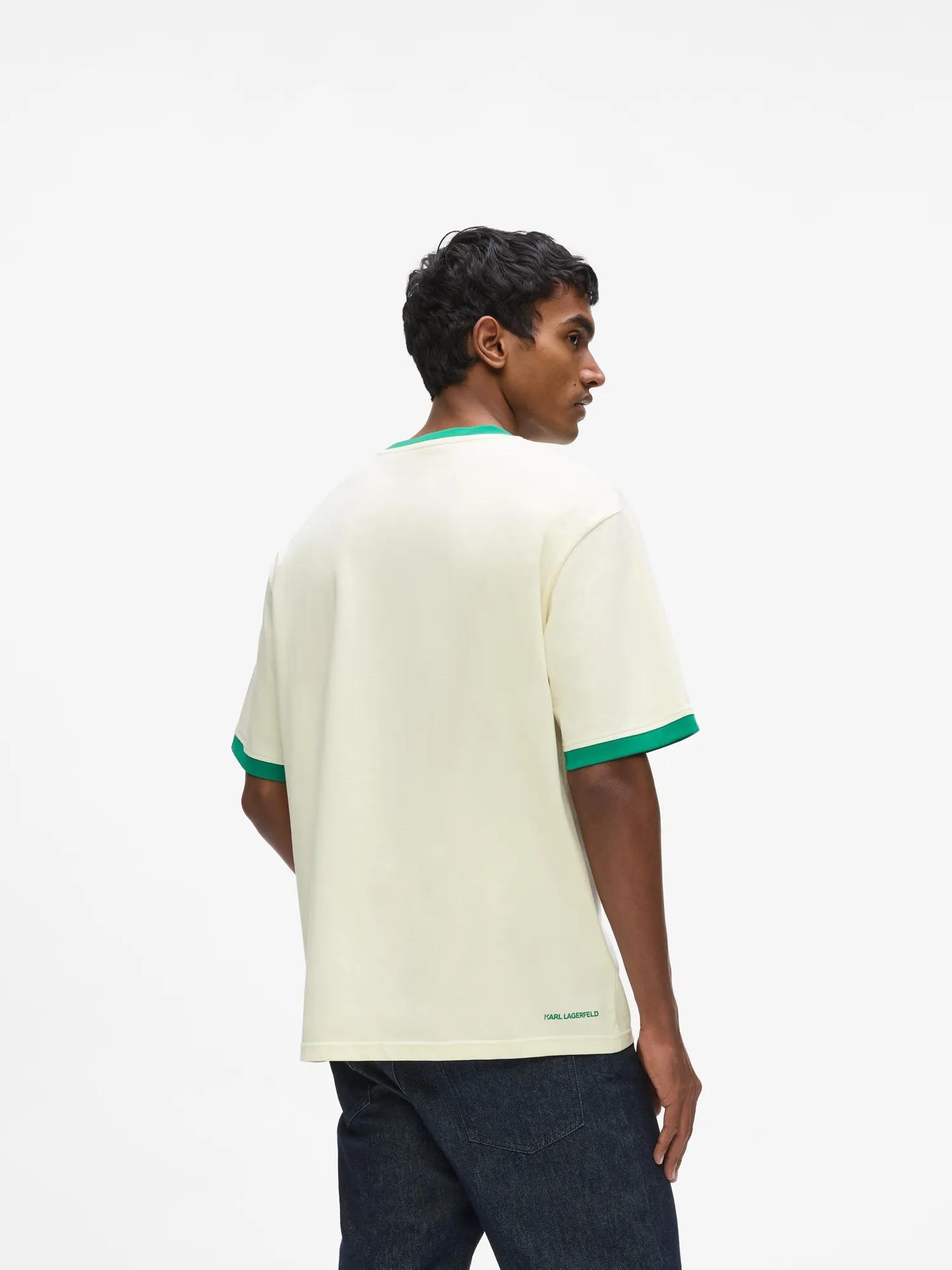 Karl Lagerfeld Camiseta 'Ikon' crema / verde oscuro – imagen 3