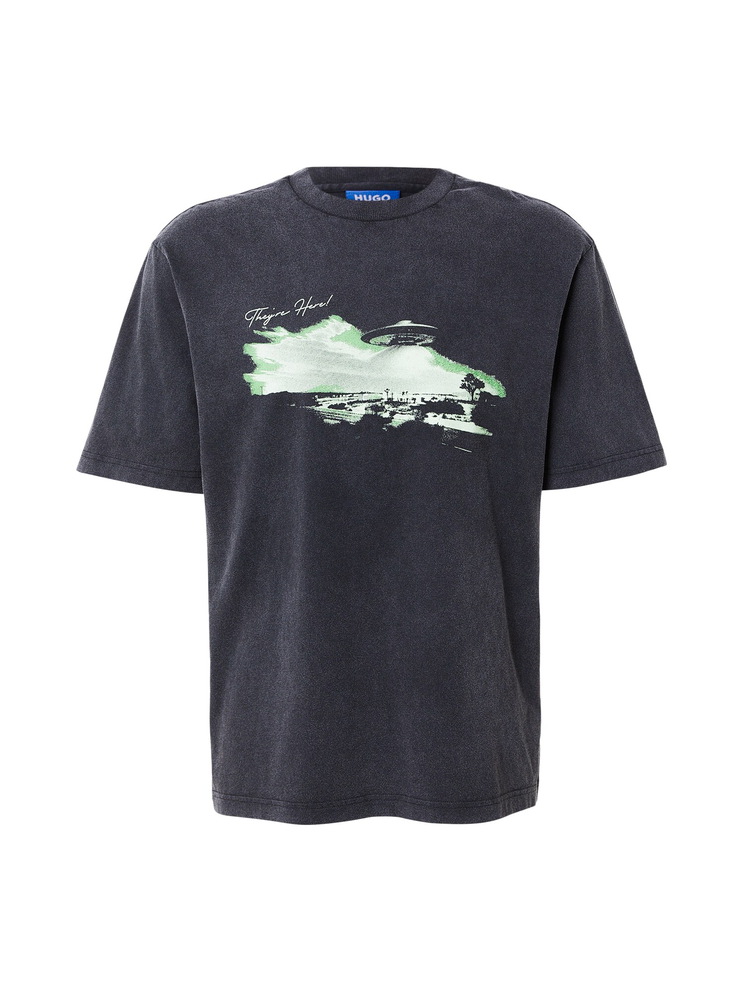HUGO Tricou Nextralio  verde / verde pastel / negru